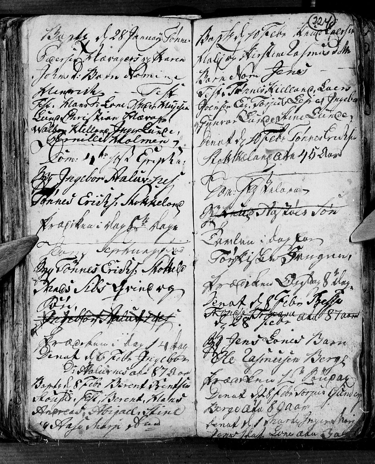 Søgne sokneprestkontor, SAK/1111-0037/F/Fb/Fbb/L0001: Parish register (copy) no. B 1, 1779-1802, p. 224