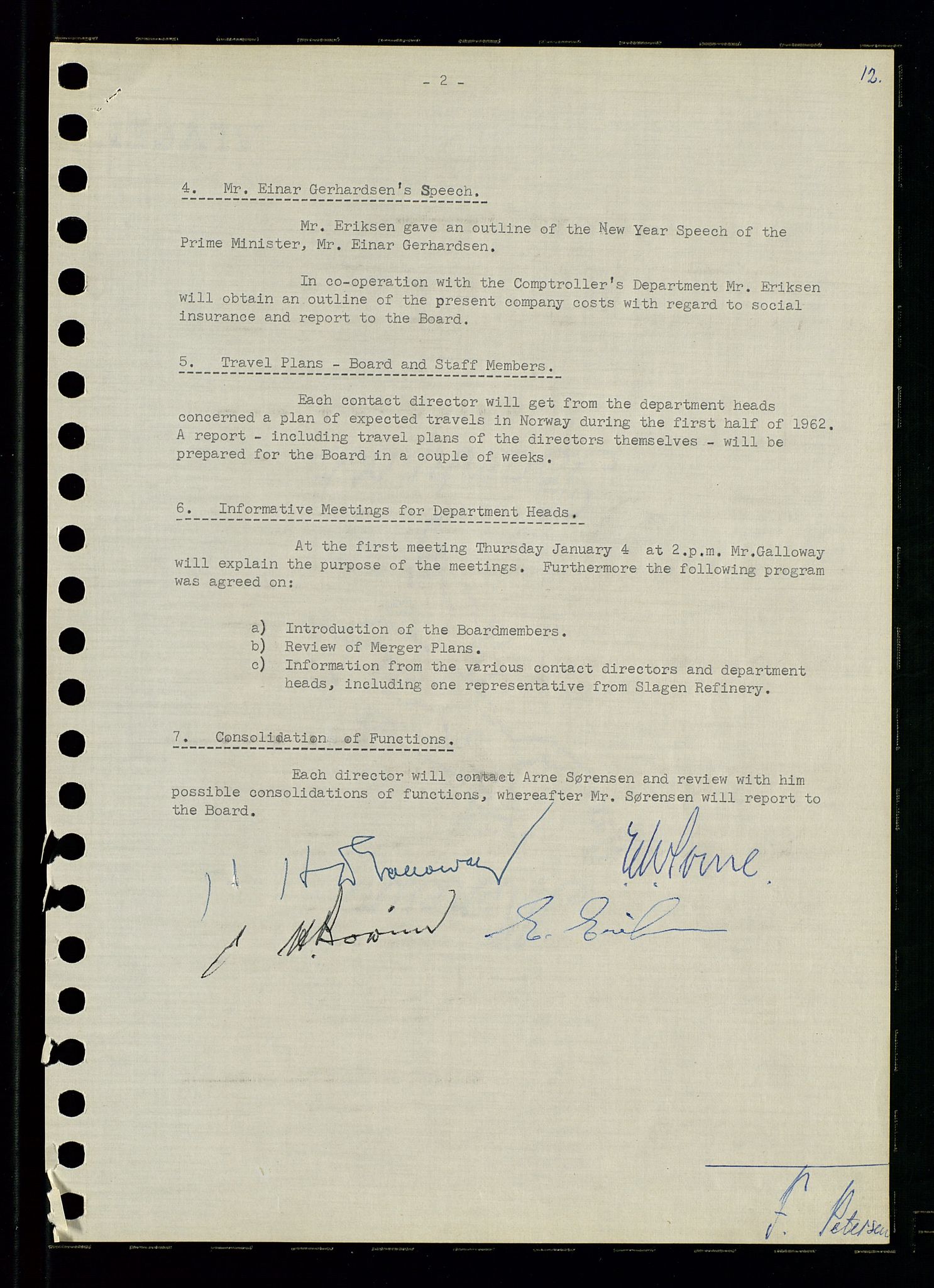 Pa 0982 - Esso Norge A/S, AV/SAST-A-100448/A/Aa/L0001/0003: Den administrerende direksjon Board minutes (styrereferater) / Den administrerende direksjon Board minutes (styrereferater), 1962, p. 12