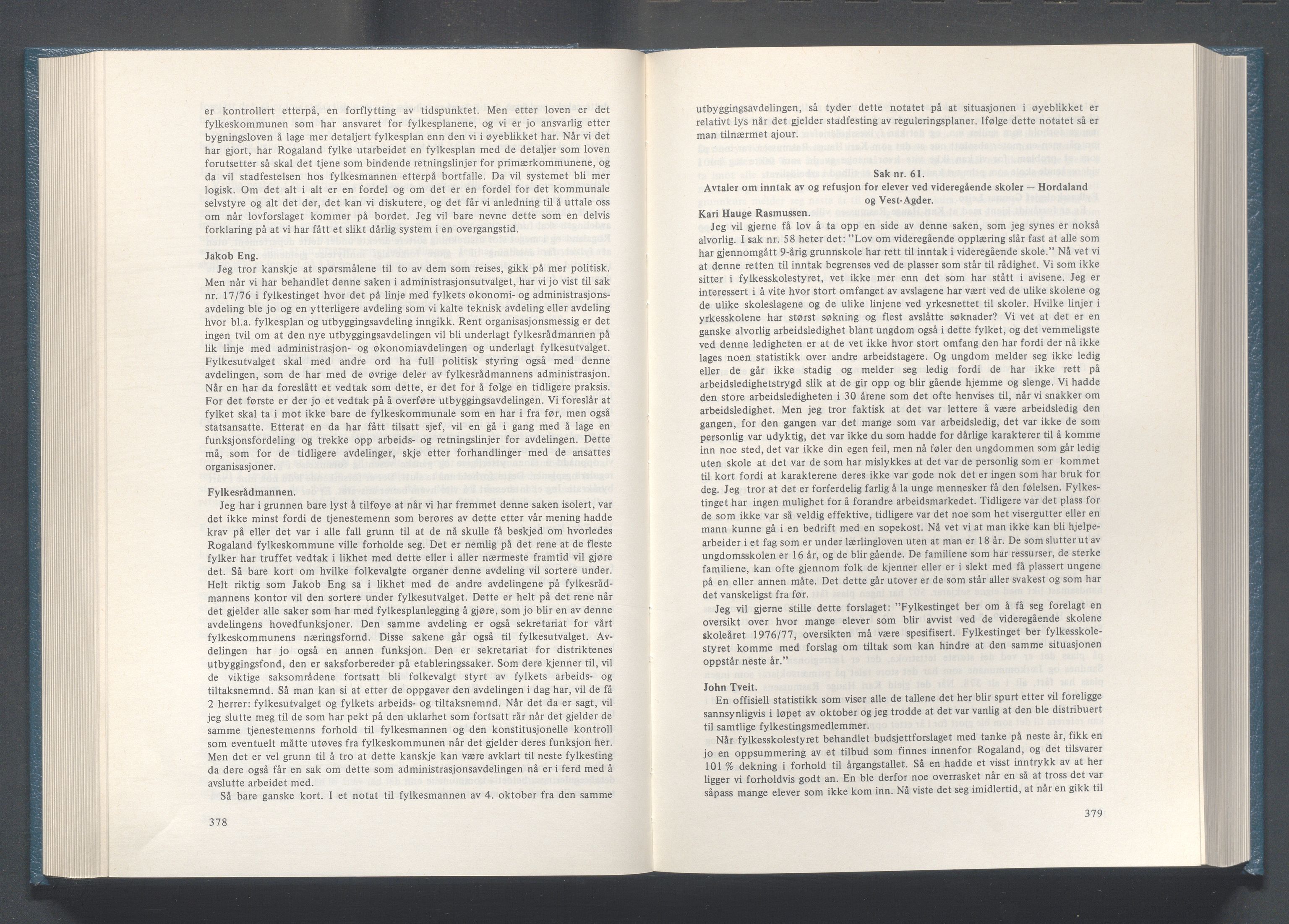 Rogaland fylkeskommune - Fylkesrådmannen , IKAR/A-900/A/Aa/Aaa/L0096: Møtebok , 1976, p. 378-379