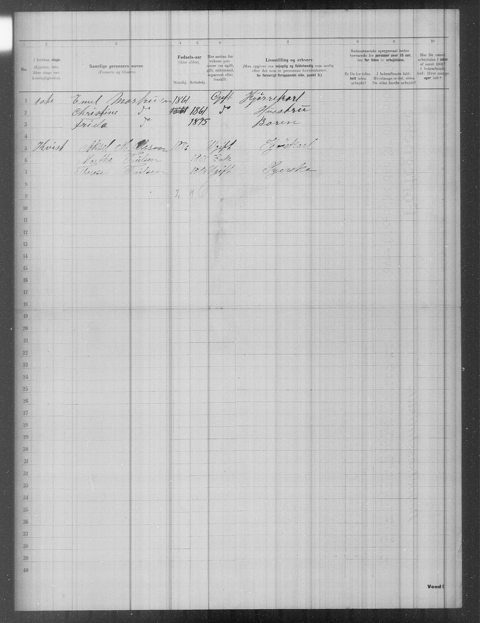 OBA, Municipal Census 1902 for Kristiania, 1902, p. 1696