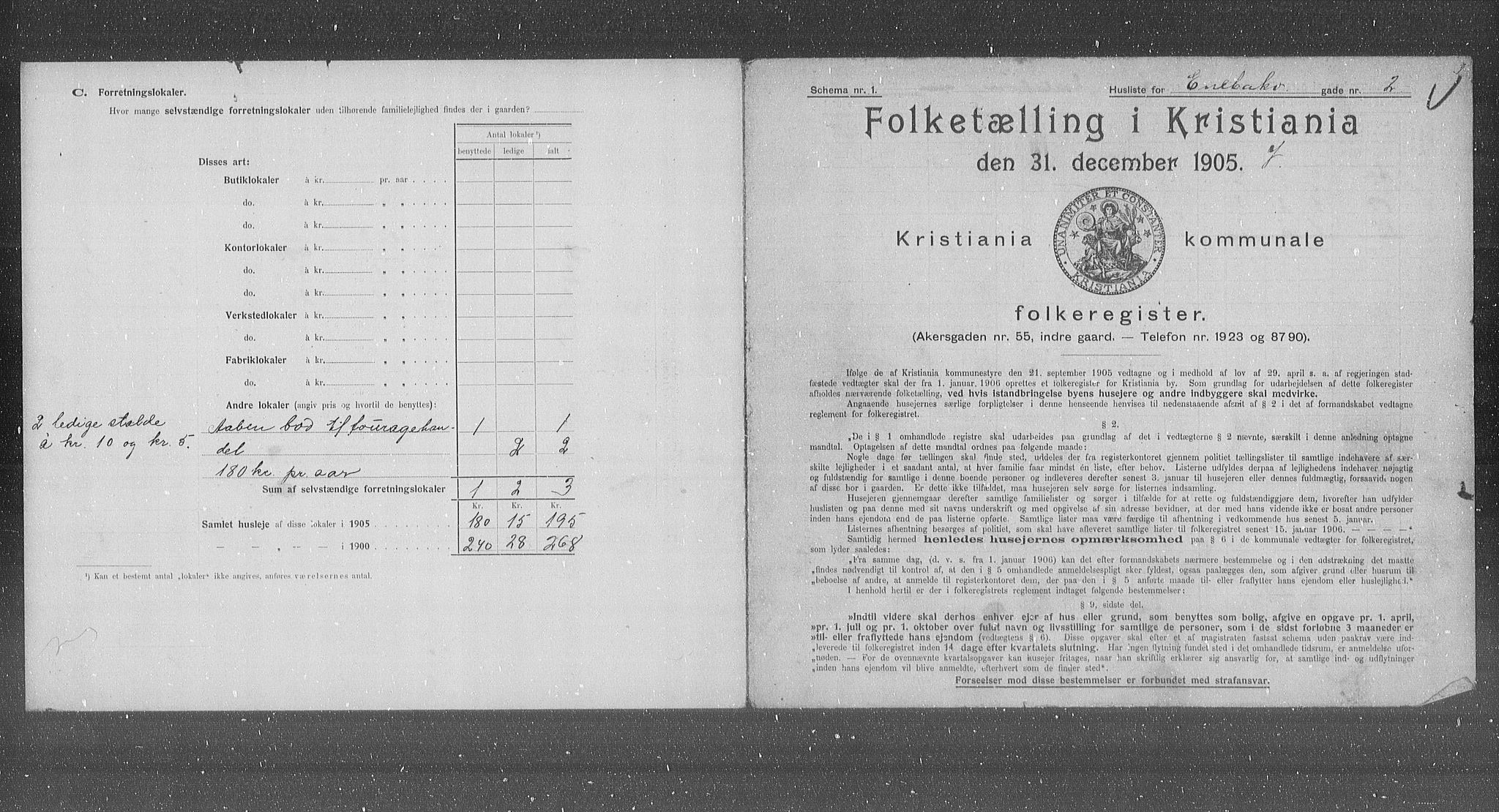 OBA, Municipal Census 1905 for Kristiania, 1905, p. 10572