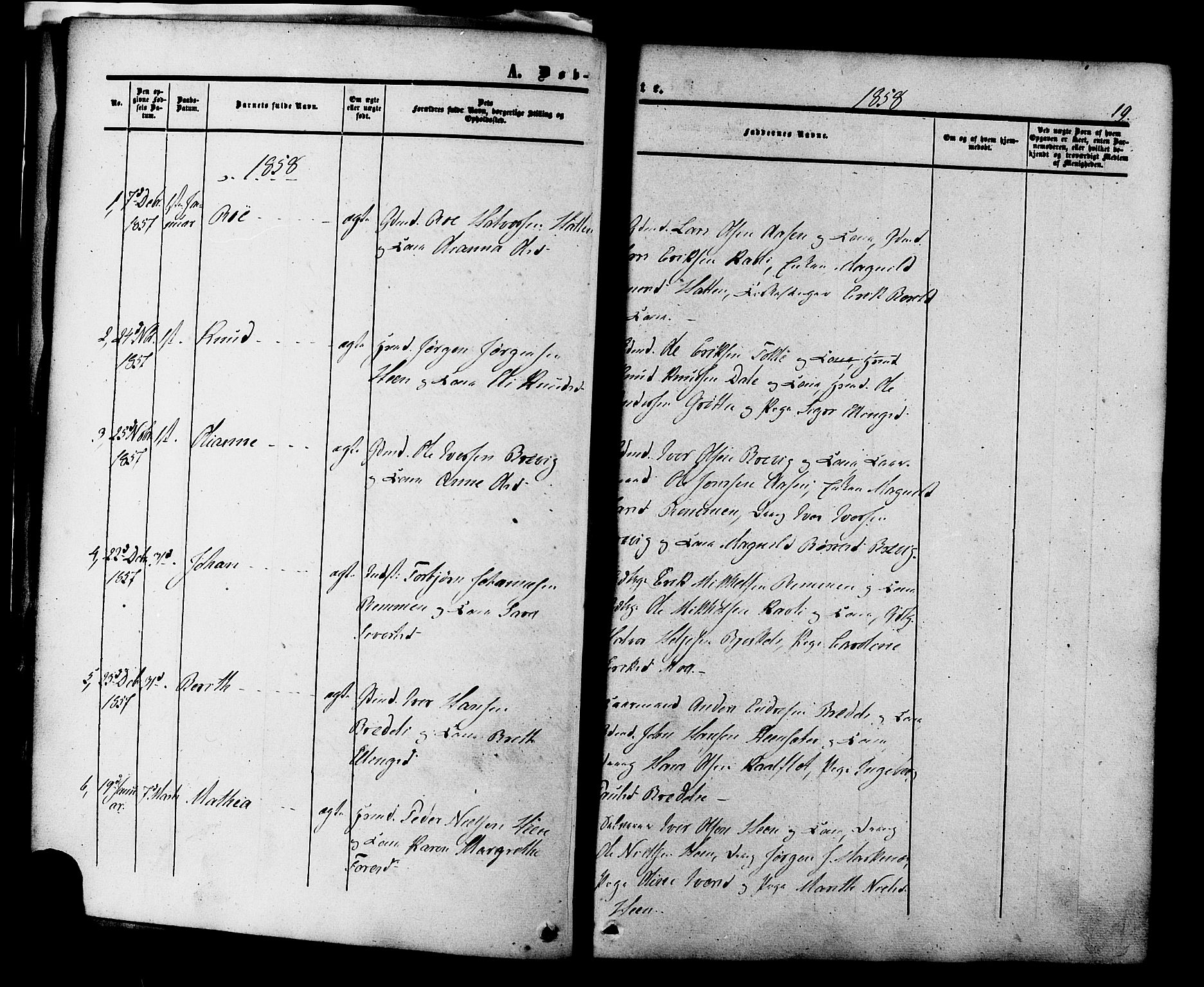 Ministerialprotokoller, klokkerbøker og fødselsregistre - Møre og Romsdal, AV/SAT-A-1454/545/L0586: Parish register (official) no. 545A02, 1854-1877, p. 19