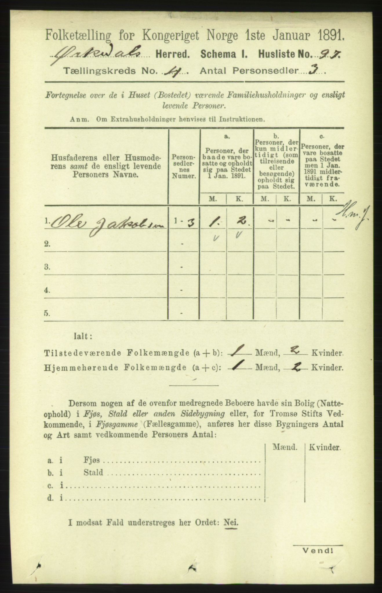 RA, 1891 census for 1638 Orkdal, 1891, p. 1880