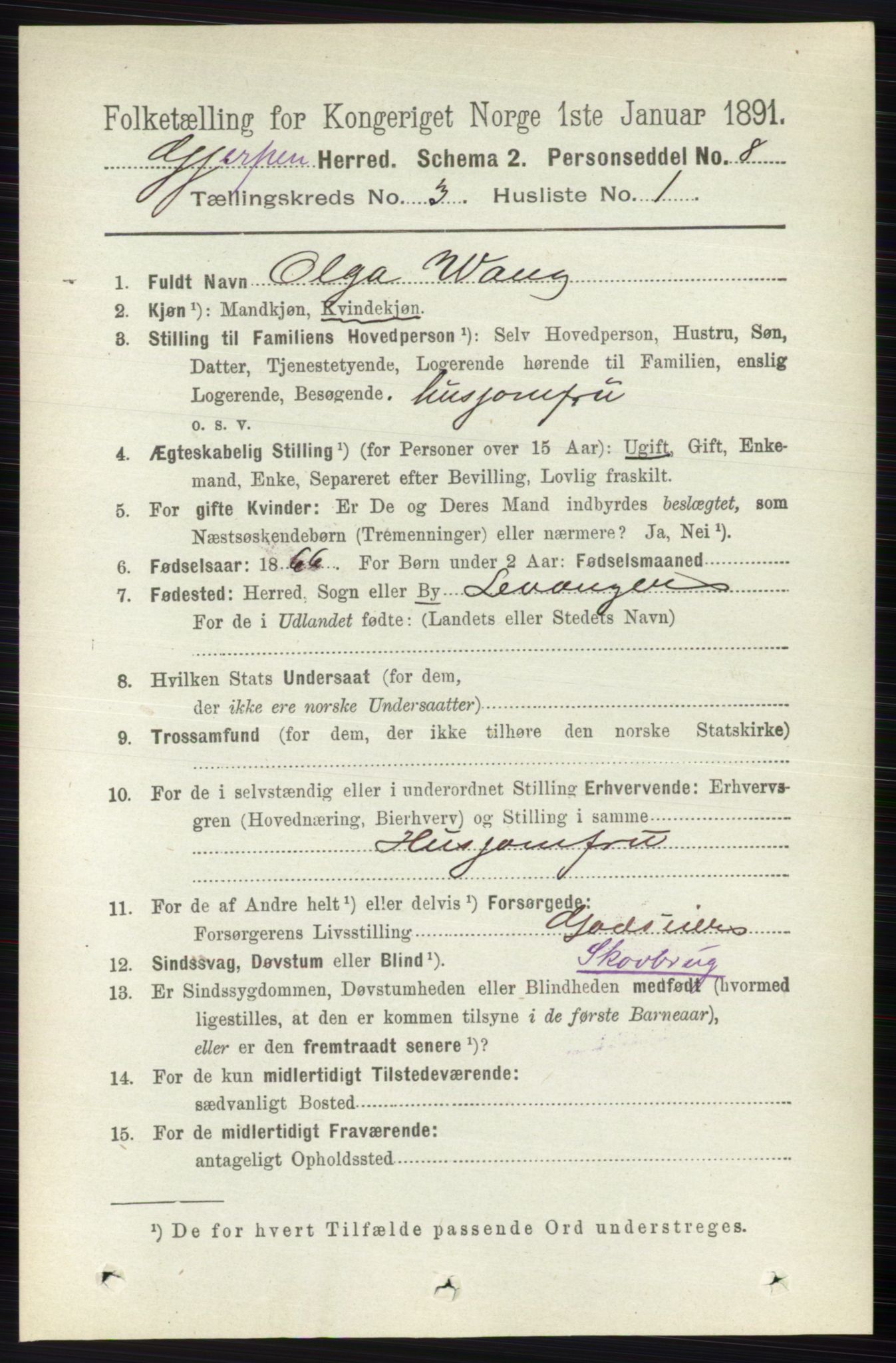 RA, 1891 census for 0812 Gjerpen, 1891, p. 1465