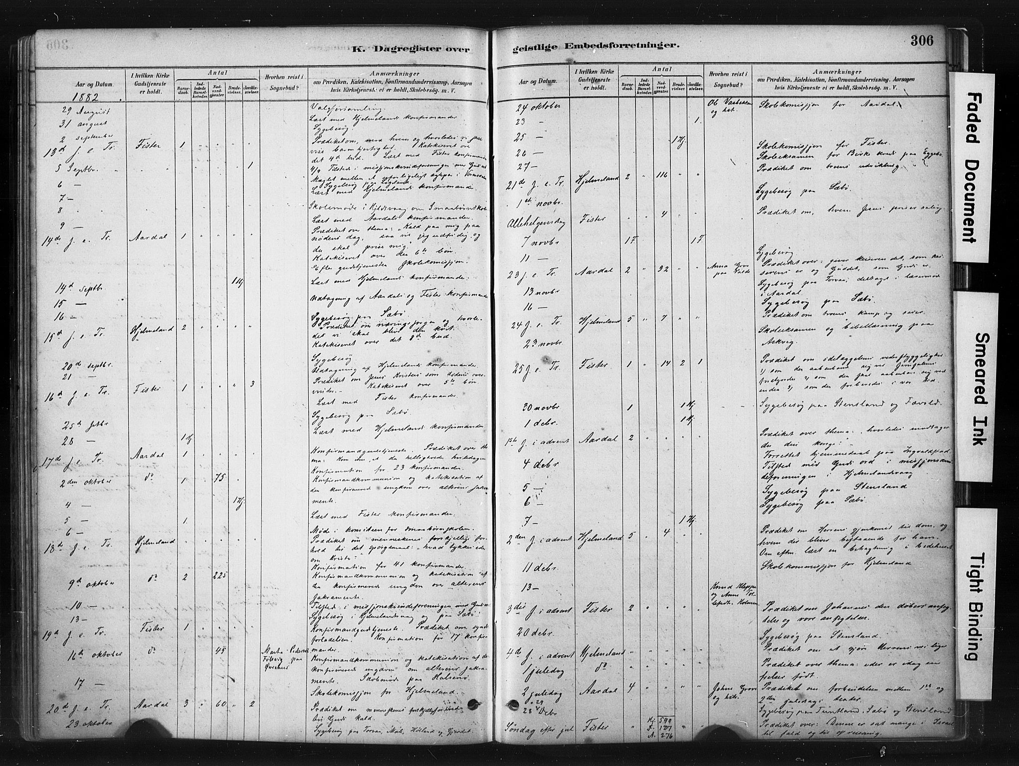 Hjelmeland sokneprestkontor, AV/SAST-A-101843/01/IV/L0014: Parish register (official) no. A 14, 1879-1900, p. 306