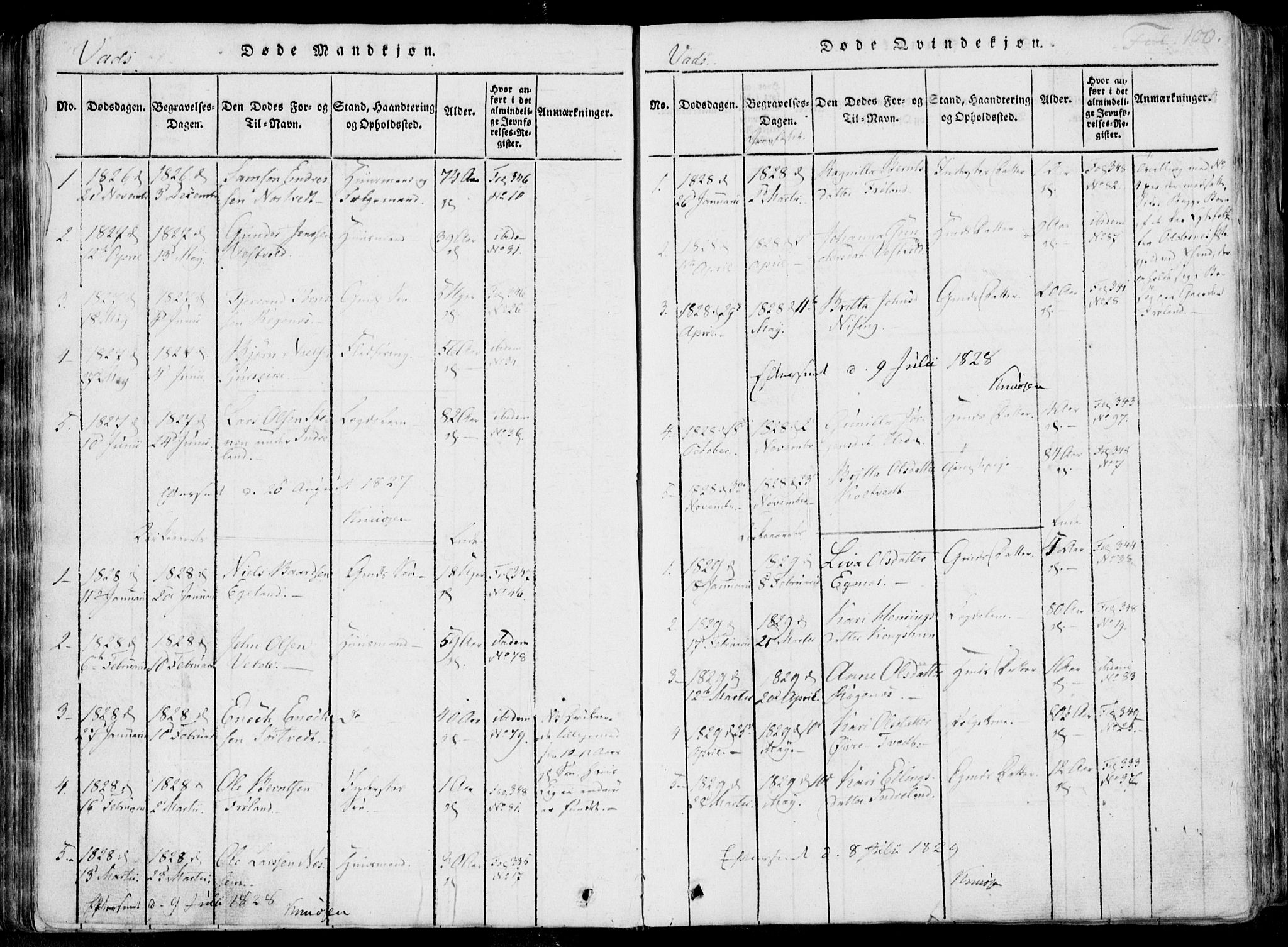 Skjold sokneprestkontor, SAST/A-101847/H/Ha/Haa/L0004: Parish register (official) no. A 4 /2, 1815-1830, p. 100