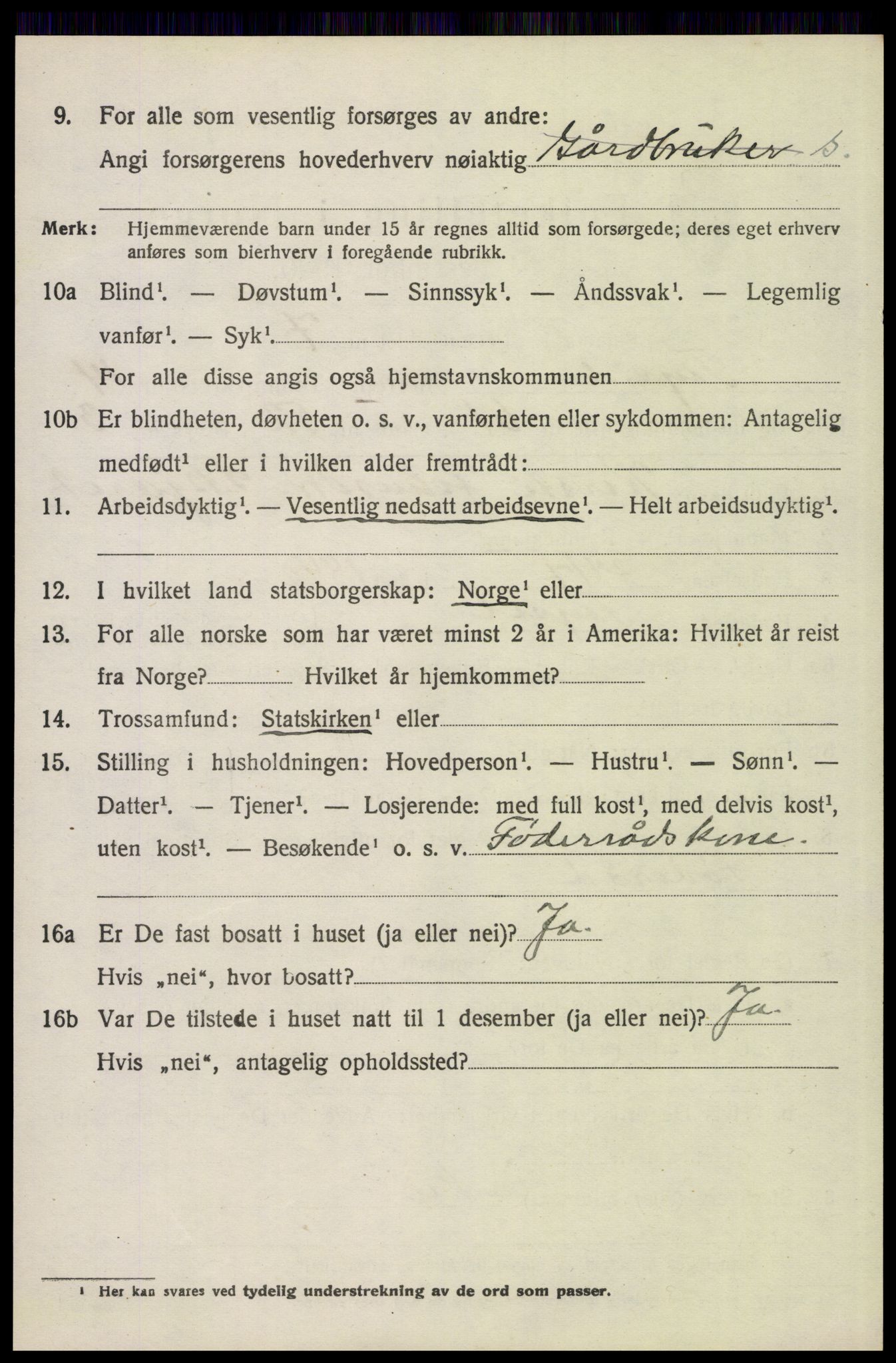 SAH, 1920 census for Trysil, 1920, p. 8672