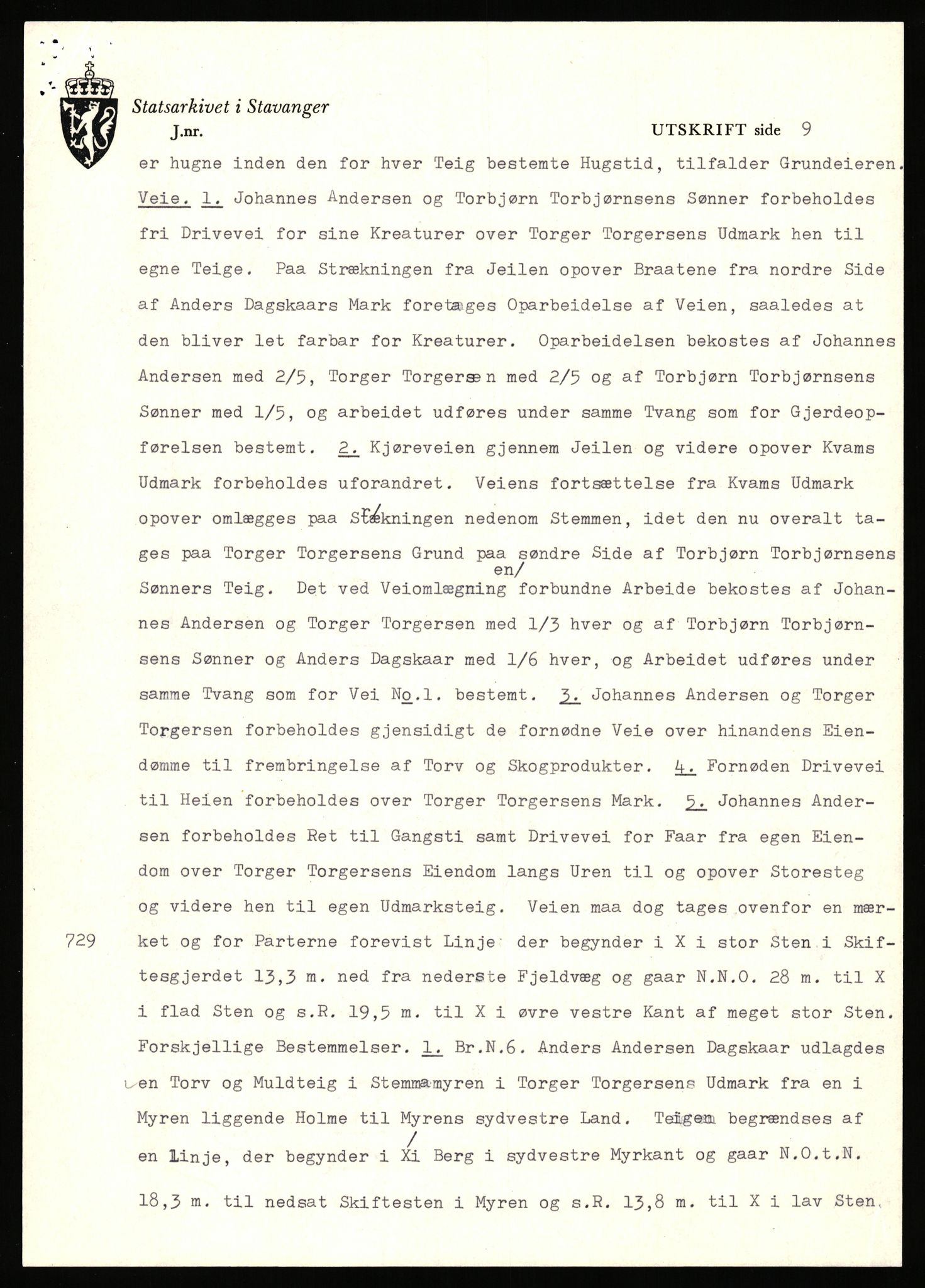 Statsarkivet i Stavanger, AV/SAST-A-101971/03/Y/Yj/L0062: Avskrifter sortert etter gårdsnavn: Nese - Nodland på neset, 1750-1930, p. 75