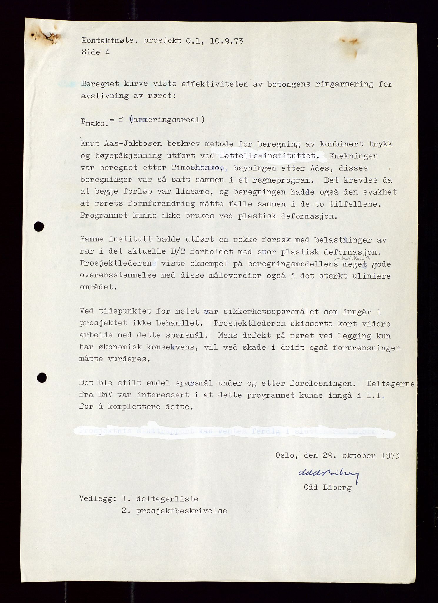 Industridepartementet, Oljekontoret, AV/SAST-A-101348/Di/L0001: DWP, møter juni - november, komiteemøter nr. 19 - 26, 1973-1974, p. 246