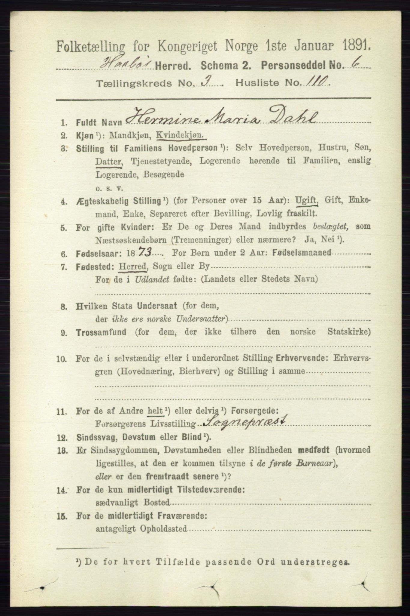 RA, 1891 census for 0138 Hobøl, 1891, p. 2275