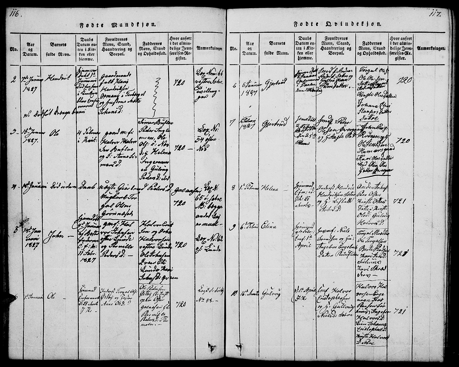 Trysil prestekontor, AV/SAH-PREST-046/H/Ha/Hab/L0004: Parish register (copy) no. 4, 1814-1841, p. 116-117