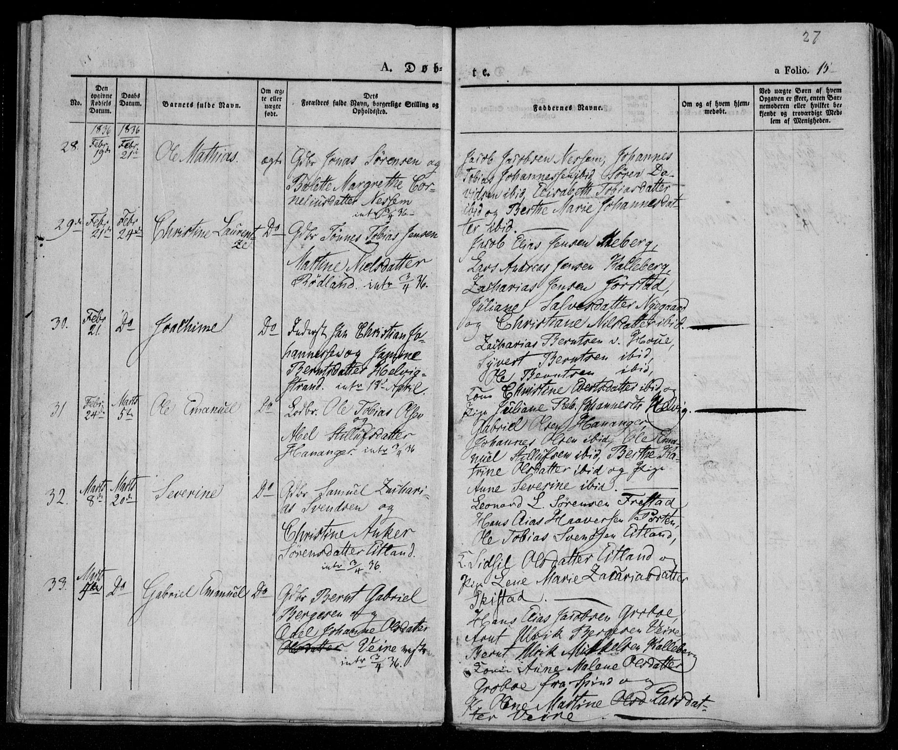 Lista sokneprestkontor, AV/SAK-1111-0027/F/Fa/L0009: Parish register (official) no. A 9, 1835-1846, p. 15