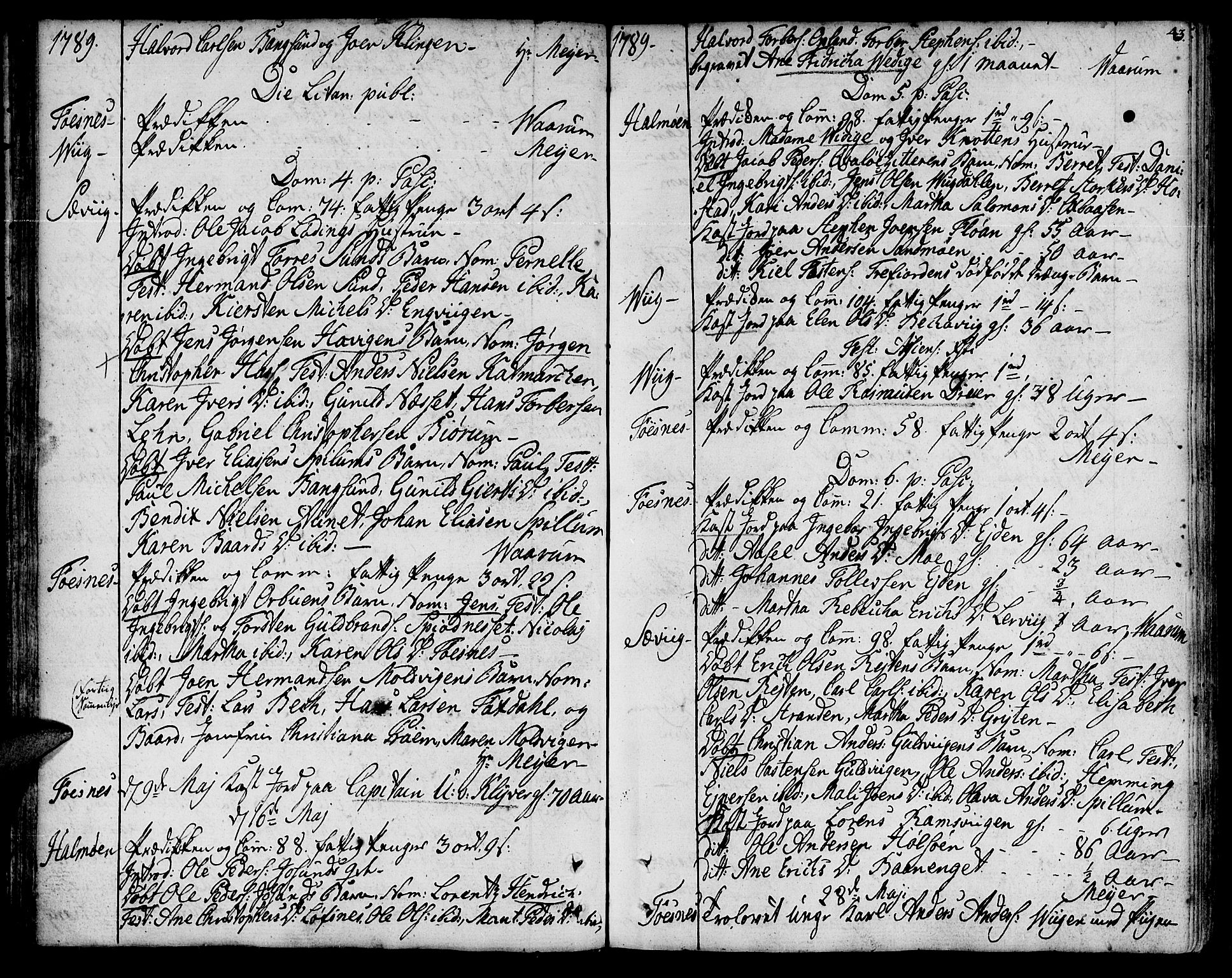 Ministerialprotokoller, klokkerbøker og fødselsregistre - Nord-Trøndelag, AV/SAT-A-1458/773/L0608: Parish register (official) no. 773A02, 1784-1816, p. 43