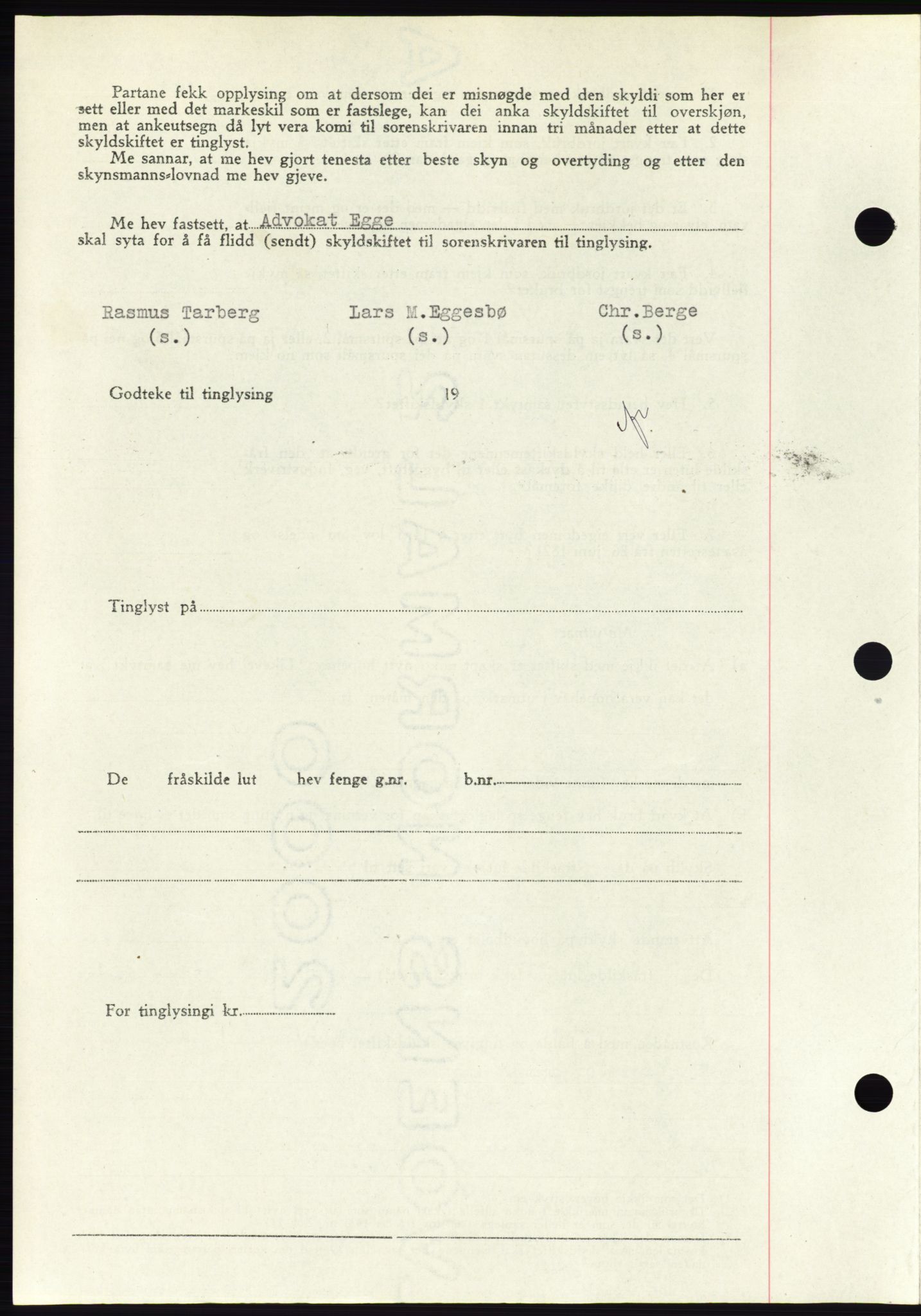 Søre Sunnmøre sorenskriveri, AV/SAT-A-4122/1/2/2C/L0081: Mortgage book no. 7A, 1947-1948, Diary no: : 1102/1947