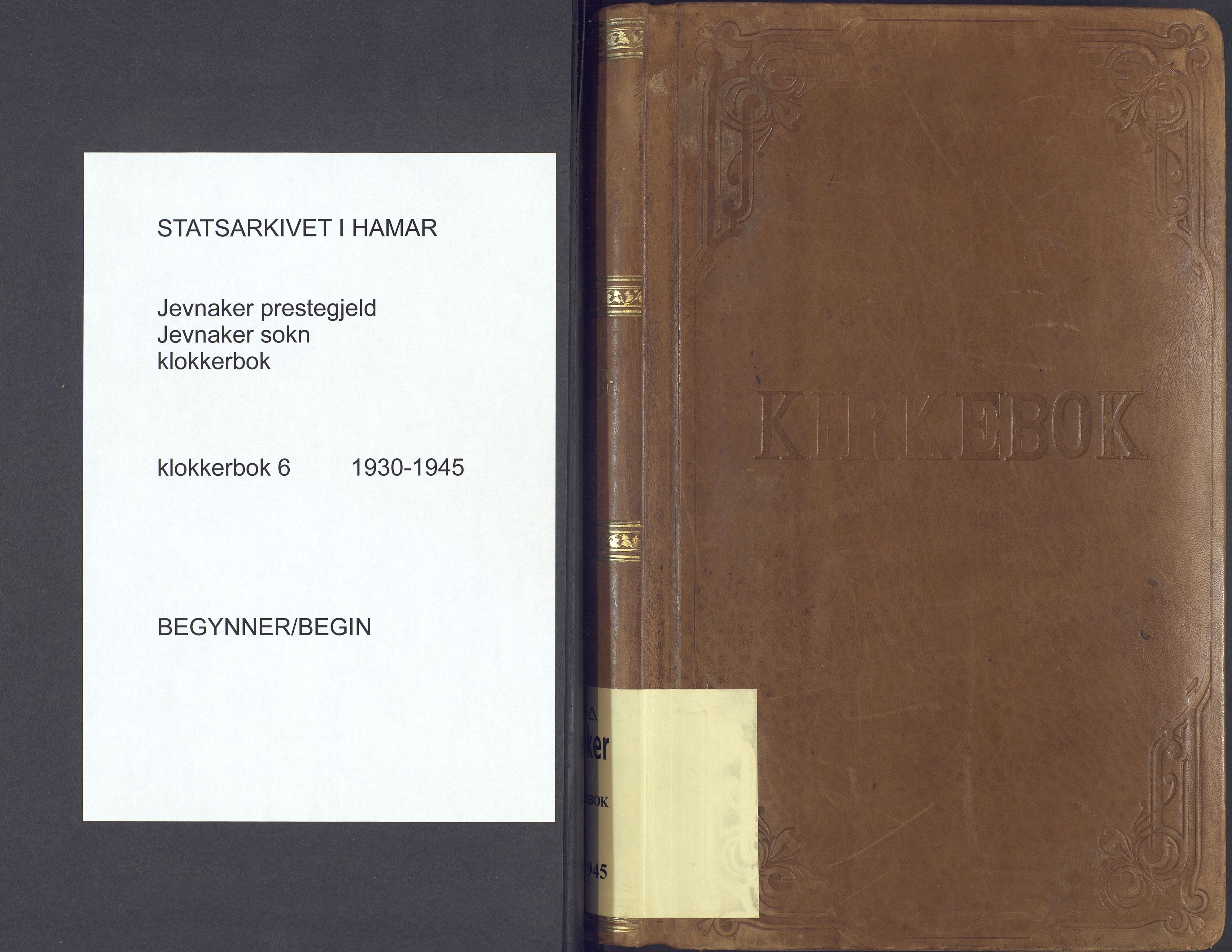 Jevnaker prestekontor, AV/SAH-PREST-116/H/Ha/Hab/L0006: Parish register (copy) no. 6, 1930-1945