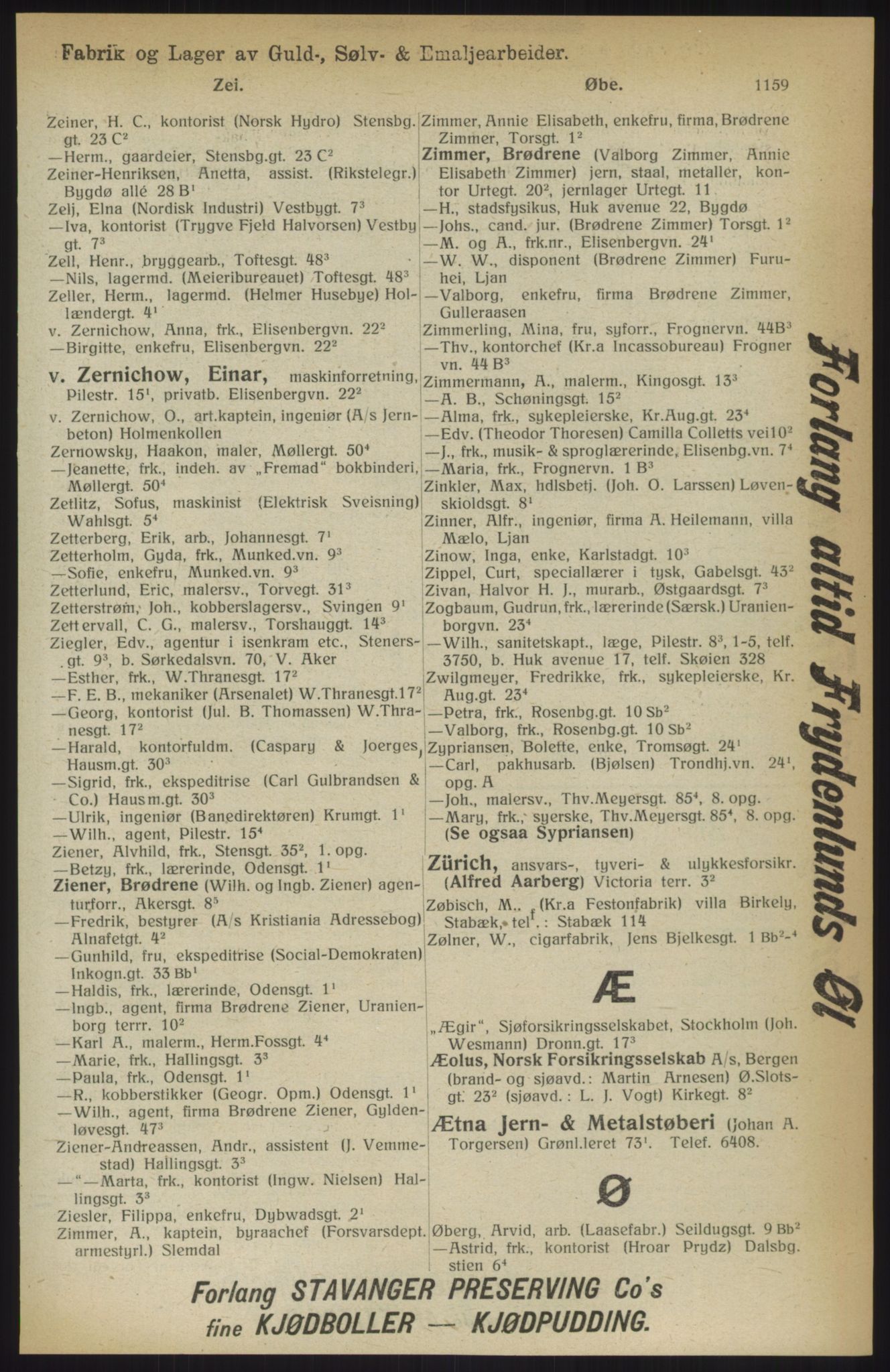 Kristiania/Oslo adressebok, PUBL/-, 1914, p. 1159