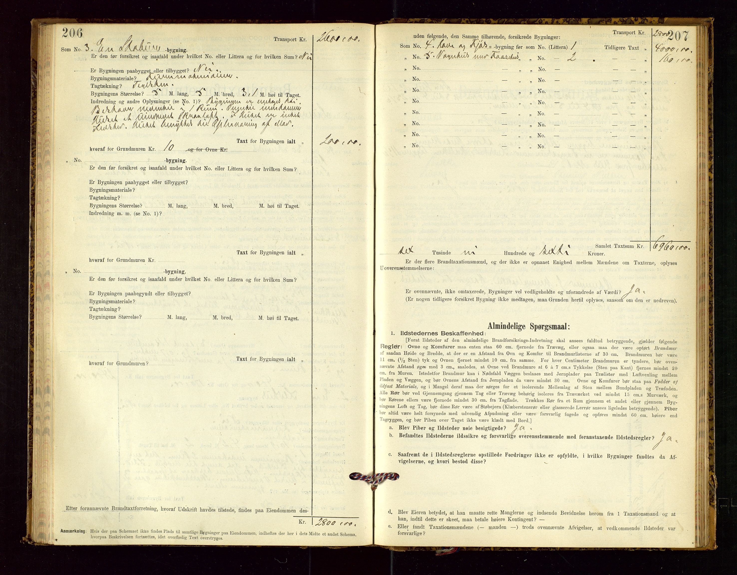 Suldal lensmannskontor, SAST/A-100419/Gob/L0001: "Brandtaxationsprotokol", 1894-1923, p. 206-207