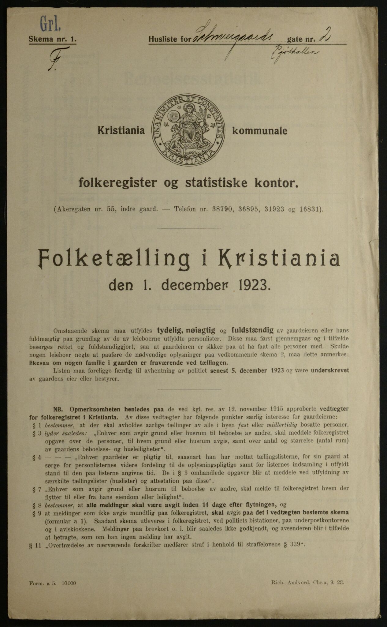 OBA, Municipal Census 1923 for Kristiania, 1923, p. 100753