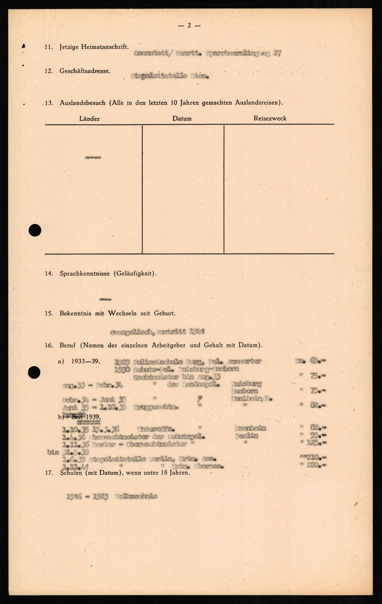 Forsvaret, Forsvarets overkommando II, AV/RA-RAFA-3915/D/Db/L0010: CI Questionaires. Tyske okkupasjonsstyrker i Norge. Tyskere., 1945-1946, p. 432