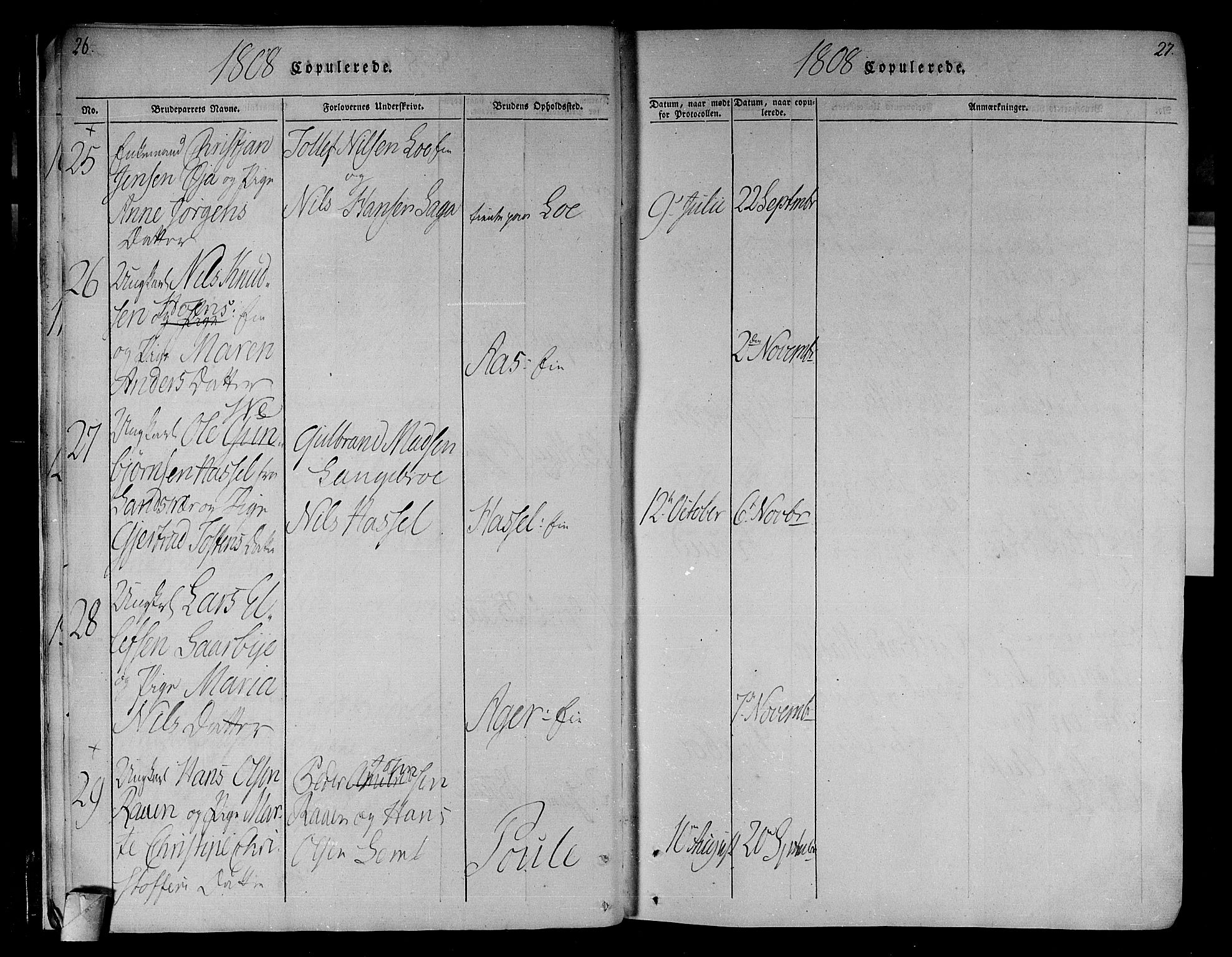 Eiker kirkebøker, SAKO/A-4/F/Fa/L0010: Parish register (official) no. I 10, 1806-1815, p. 26-27