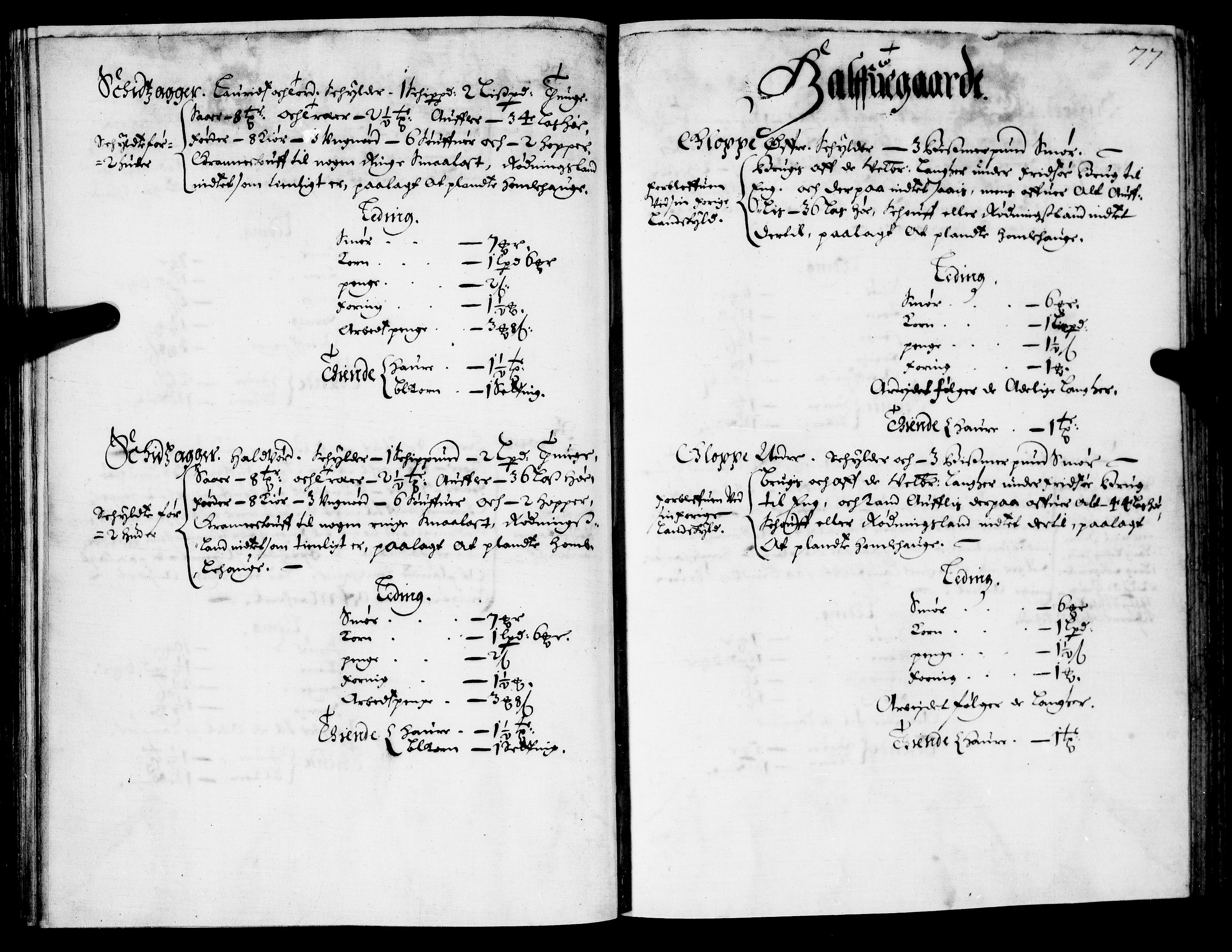 Rentekammeret inntil 1814, Realistisk ordnet avdeling, AV/RA-EA-4070/N/Nb/Nba/L0021: Brunla len, 1667, p. 76b-77a