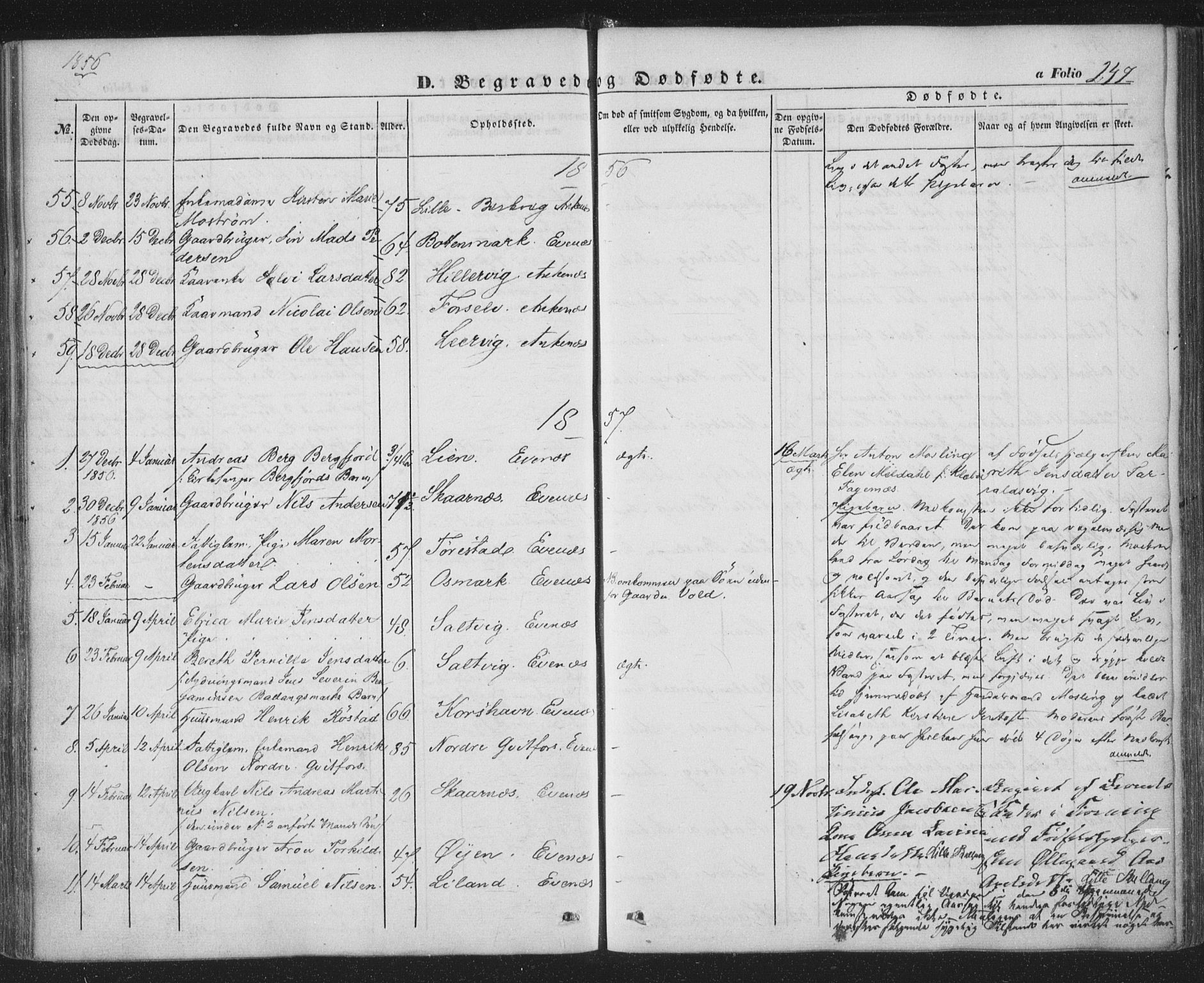Ministerialprotokoller, klokkerbøker og fødselsregistre - Nordland, AV/SAT-A-1459/863/L0895: Parish register (official) no. 863A07, 1851-1860, p. 247