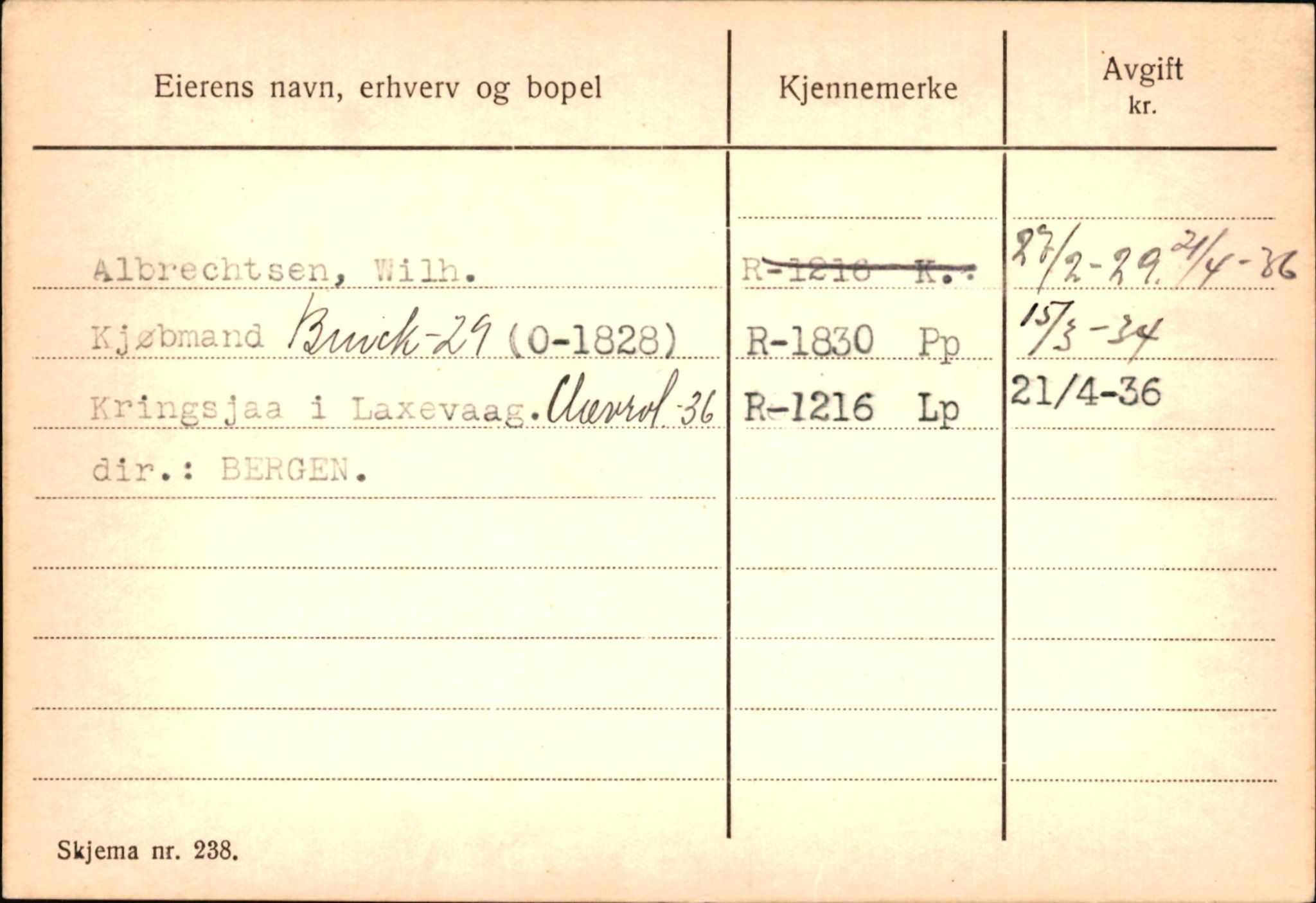 Statens vegvesen, Hordaland vegkontor, AV/SAB-A-5201/2/Ha/L0001: R-eierkort A, 1920-1971, p. 290