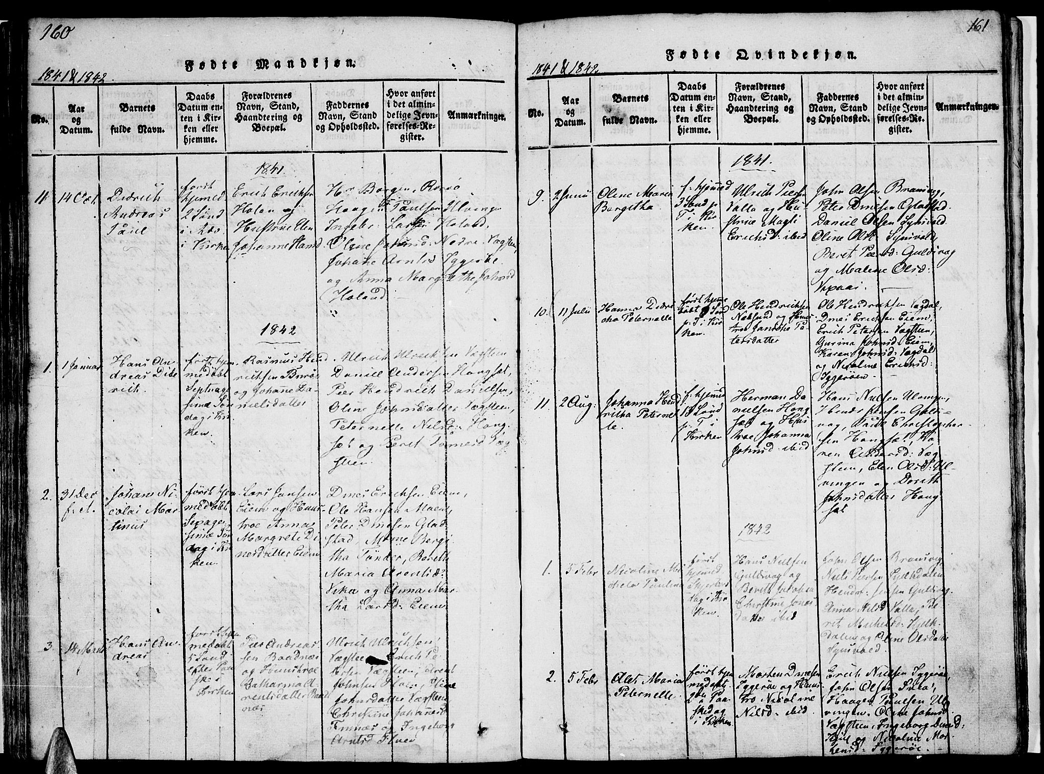 Ministerialprotokoller, klokkerbøker og fødselsregistre - Nordland, AV/SAT-A-1459/816/L0239: Parish register (official) no. 816A05, 1820-1845, p. 160-161