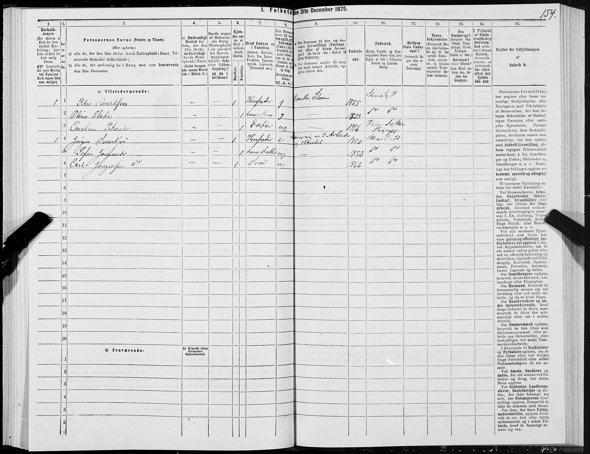 SAT, 1875 census for 1529P Skodje, 1875, p. 2154