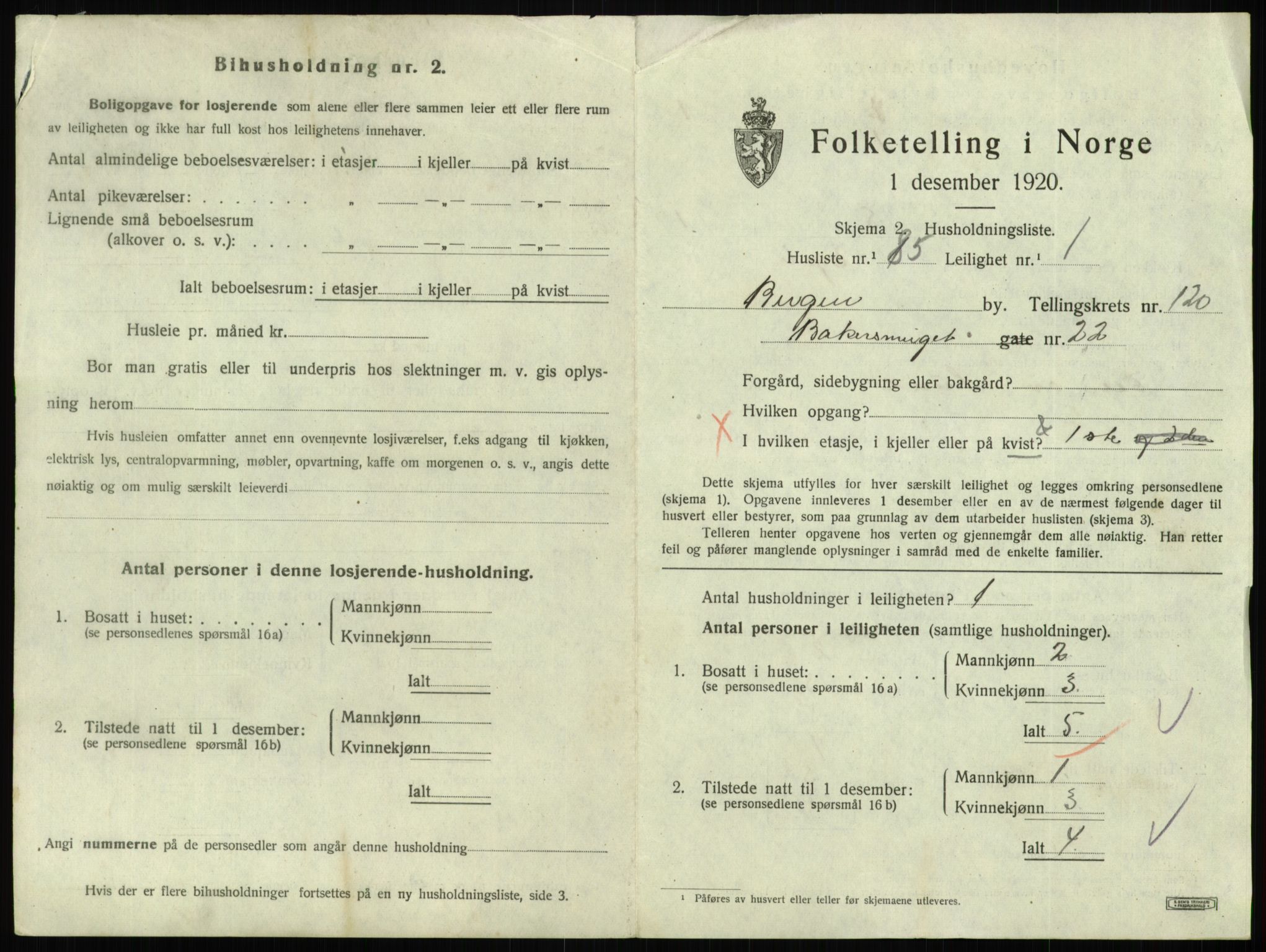 SAB, 1920 census for Bergen, 1920, p. 48871