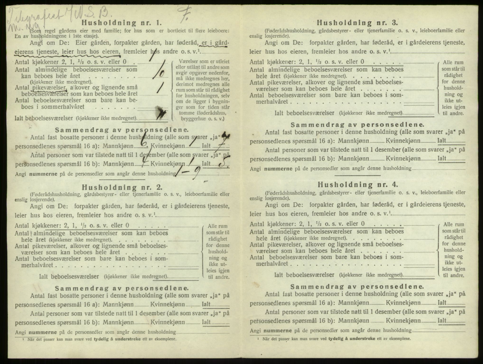 SAB, 1920 census for Ulvik, 1920, p. 78