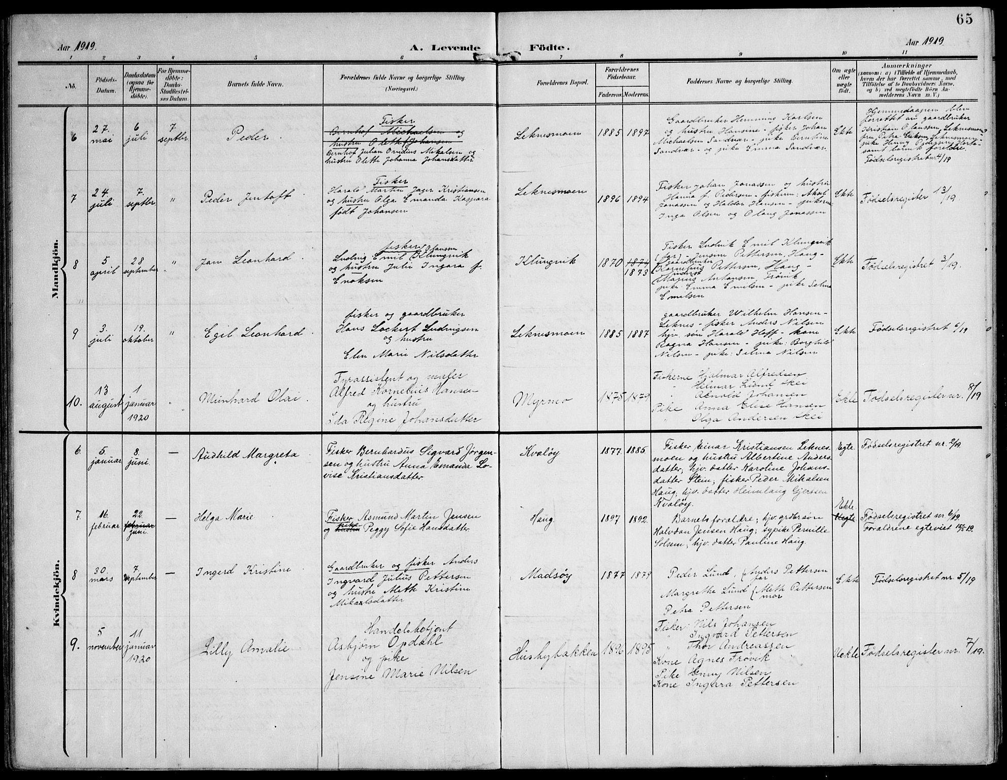 Ministerialprotokoller, klokkerbøker og fødselsregistre - Nord-Trøndelag, AV/SAT-A-1458/788/L0698: Parish register (official) no. 788A05, 1902-1921, p. 65