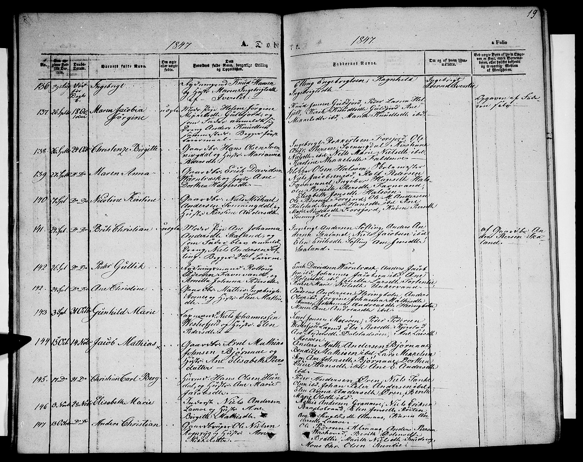 Ministerialprotokoller, klokkerbøker og fødselsregistre - Nordland, AV/SAT-A-1459/820/L0300: Parish register (copy) no. 820C02, 1846-1850, p. 19