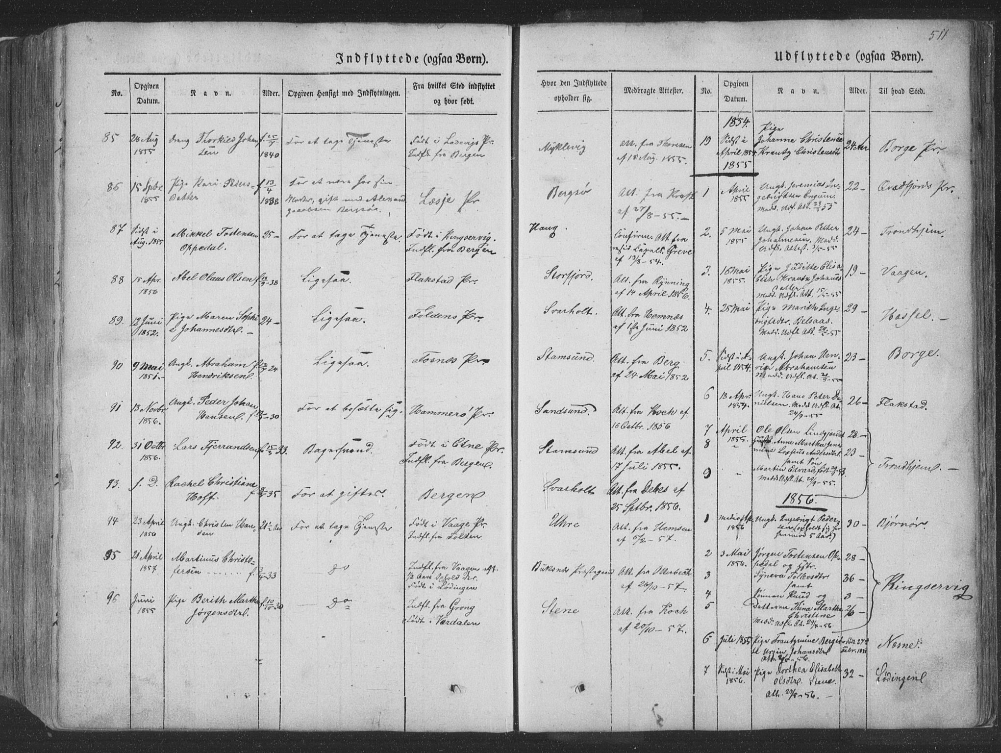 Ministerialprotokoller, klokkerbøker og fødselsregistre - Nordland, AV/SAT-A-1459/881/L1165: Parish register (copy) no. 881C02, 1854-1876, p. 511