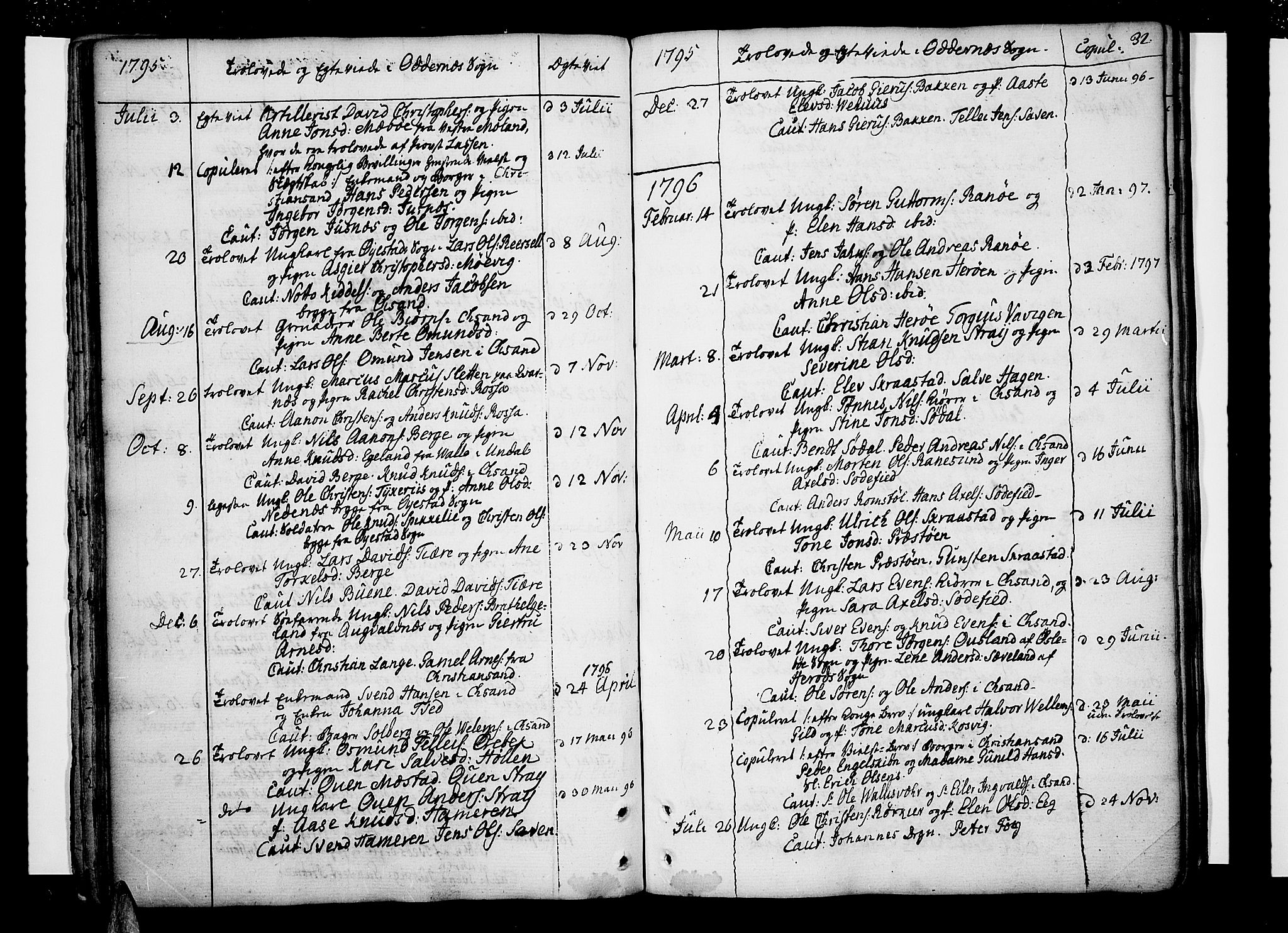 Oddernes sokneprestkontor, SAK/1111-0033/F/Fa/Faa/L0004: Parish register (official) no. A 4, 1764-1820, p. 32