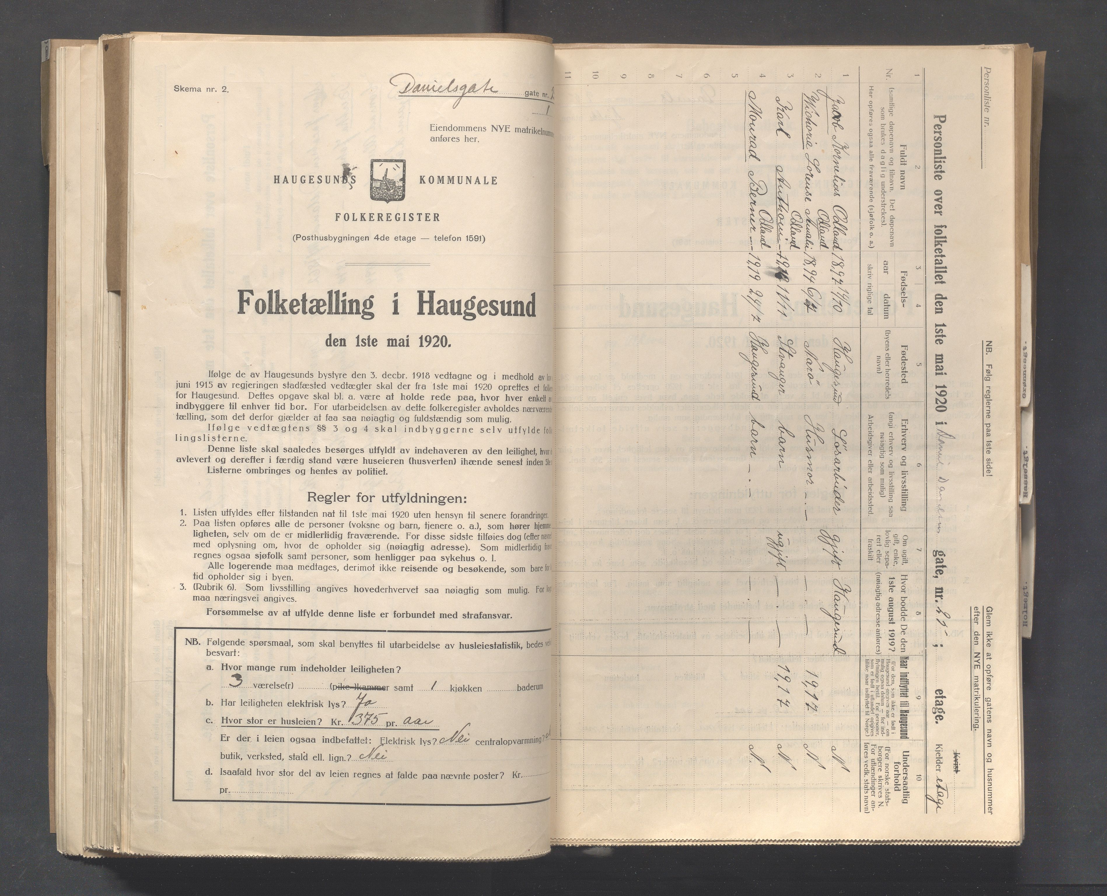 IKAR, Local census 1.5.1920 for Haugesund, 1920, p. 5691