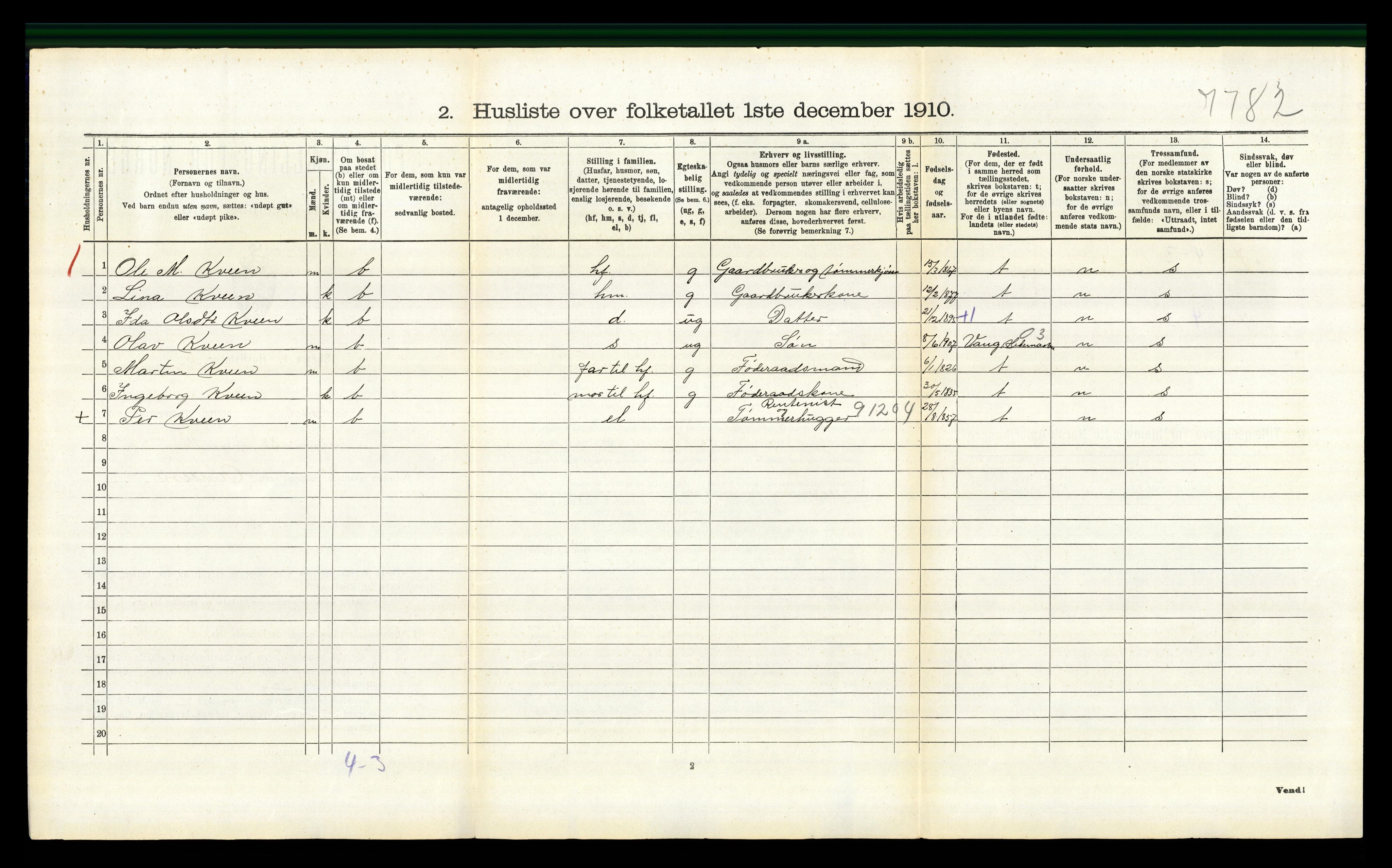 RA, 1910 census for Trysil, 1910, p. 1322