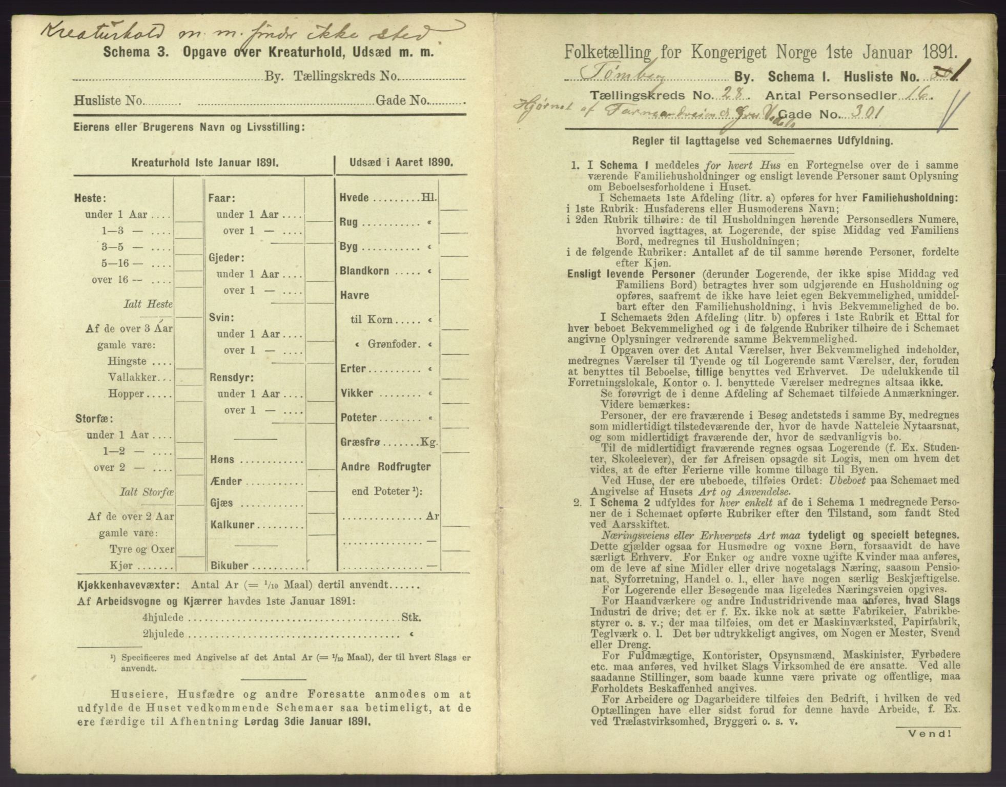 RA, 1891 census for 0705 Tønsberg, 1891, p. 864