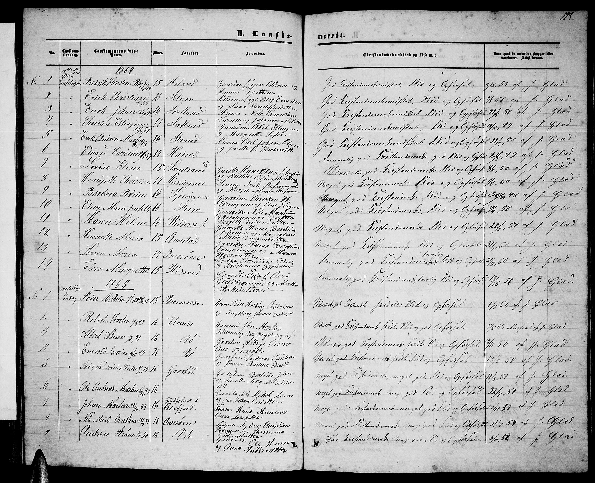 Ministerialprotokoller, klokkerbøker og fødselsregistre - Nordland, SAT/A-1459/895/L1381: Parish register (copy) no. 895C03, 1864-1885, p. 123