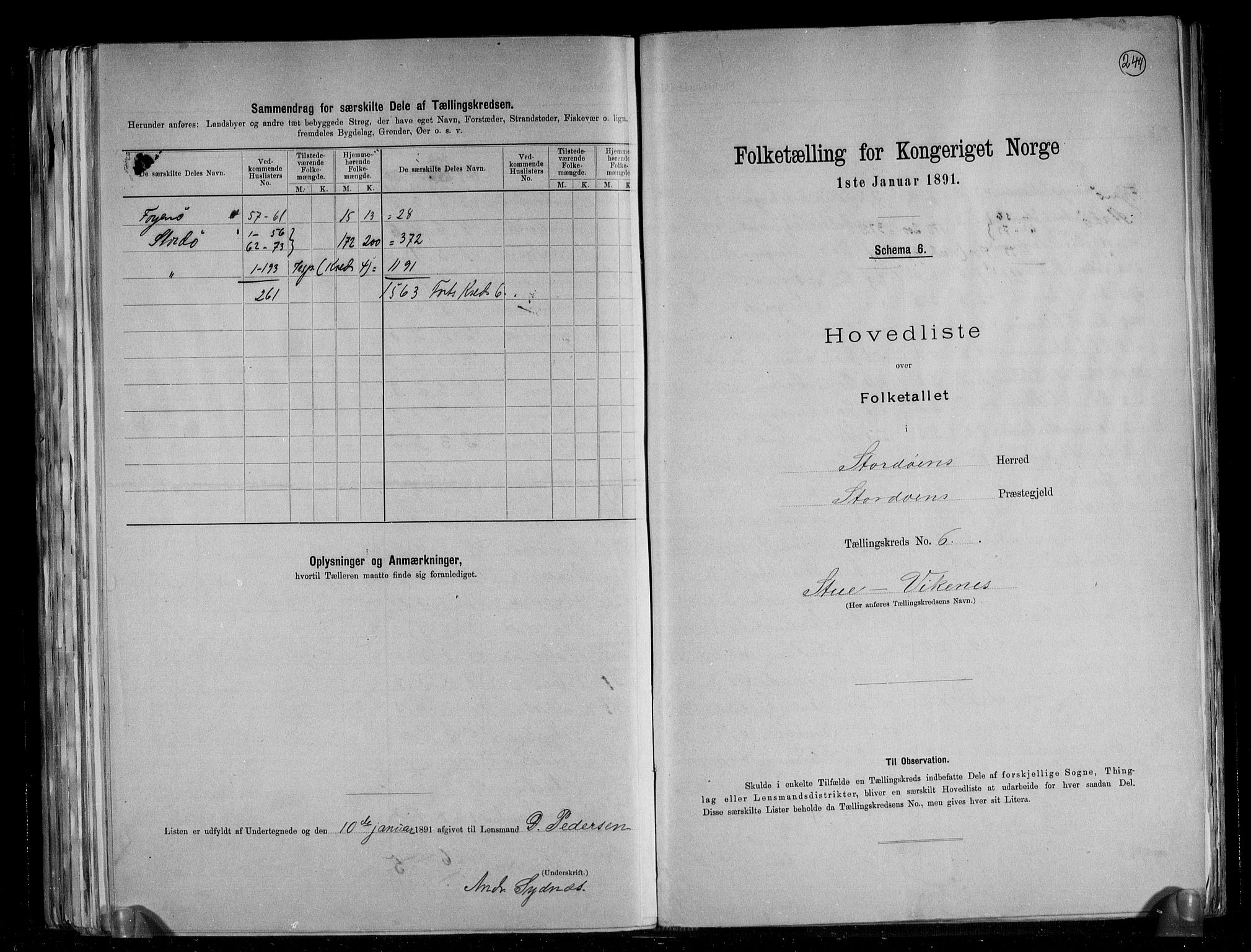 RA, 1891 census for 1221 Stord, 1891, p. 15