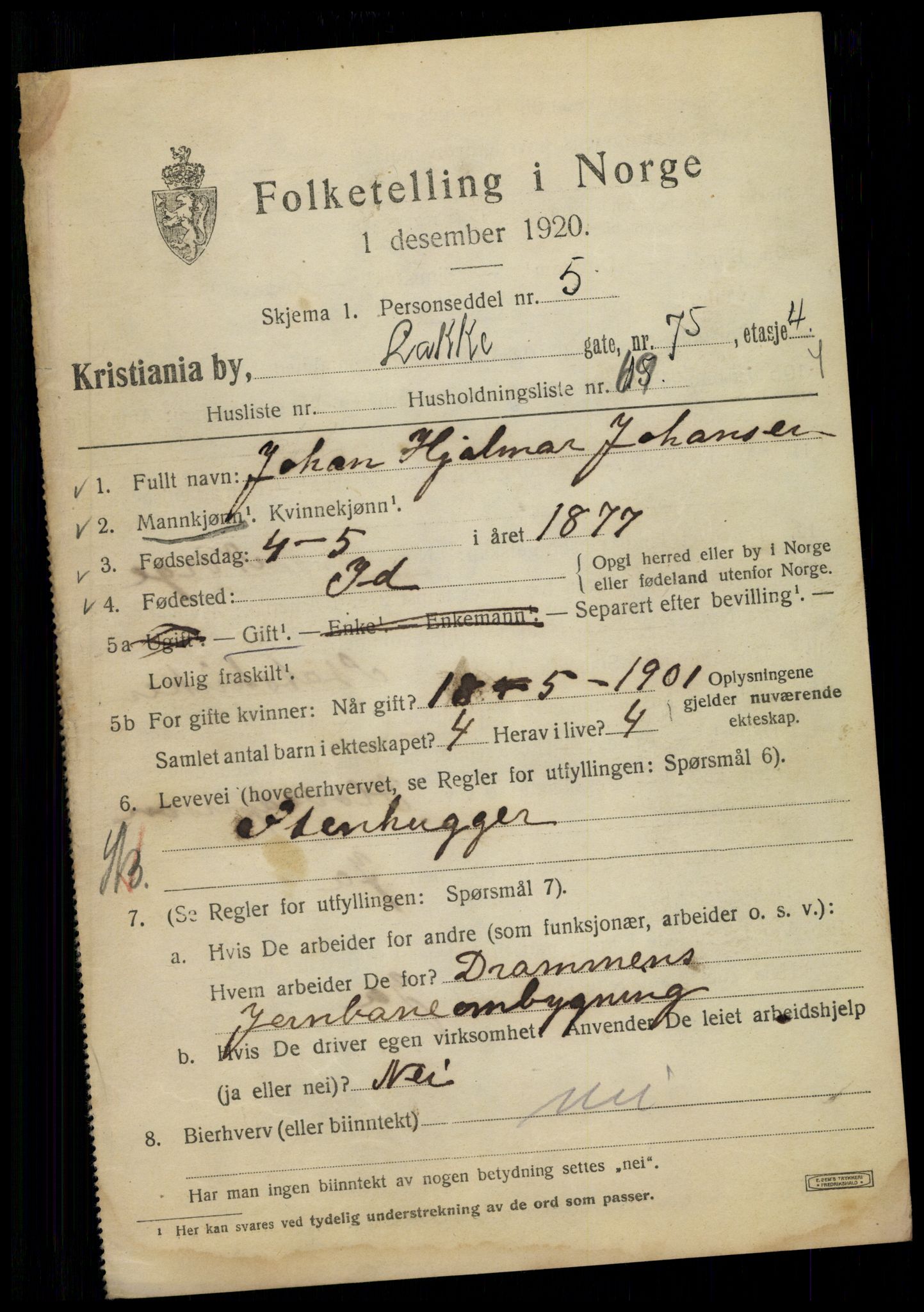 SAO, 1920 census for Kristiania, 1920, p. 358225