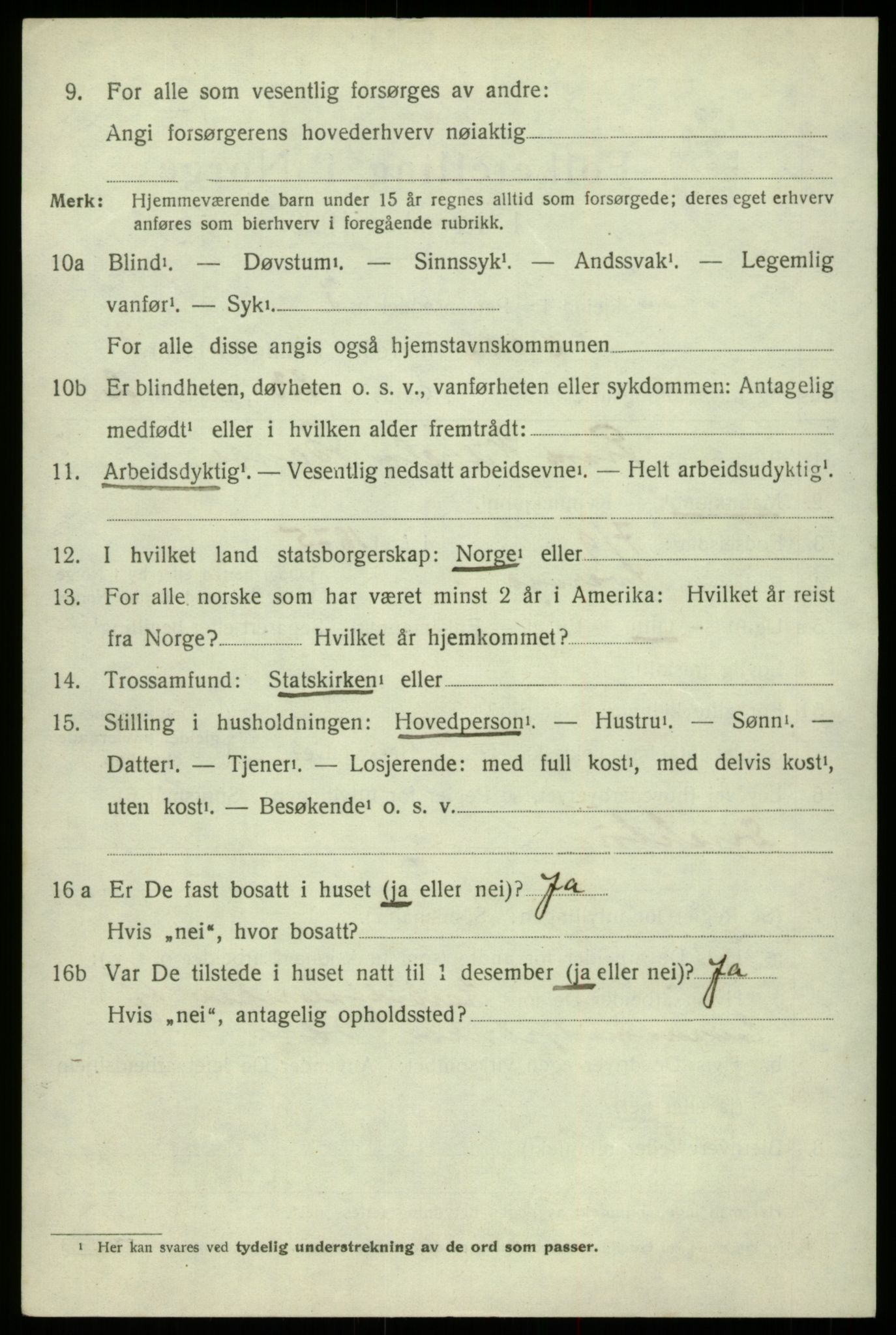 SAB, 1920 census for Odda, 1920, p. 4918