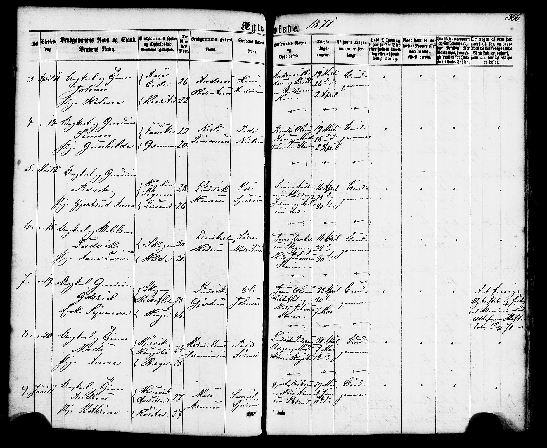 Gaular sokneprestembete, SAB/A-80001/H/Haa: Parish register (official) no. A 5, 1860-1881, p. 366
