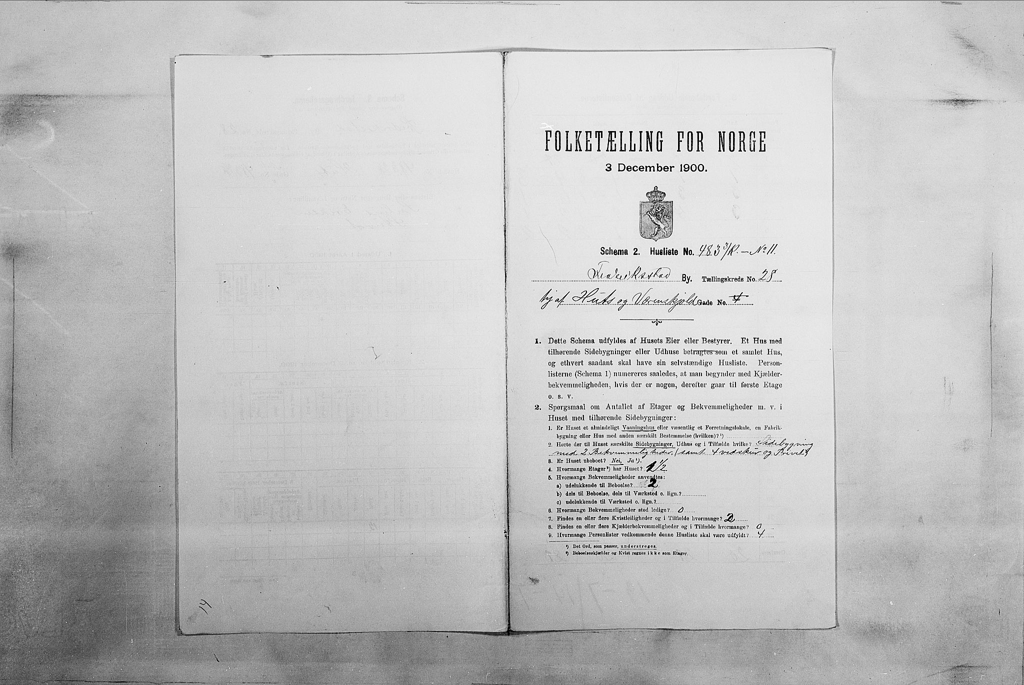 SAO, 1900 census for Fredrikstad, 1900