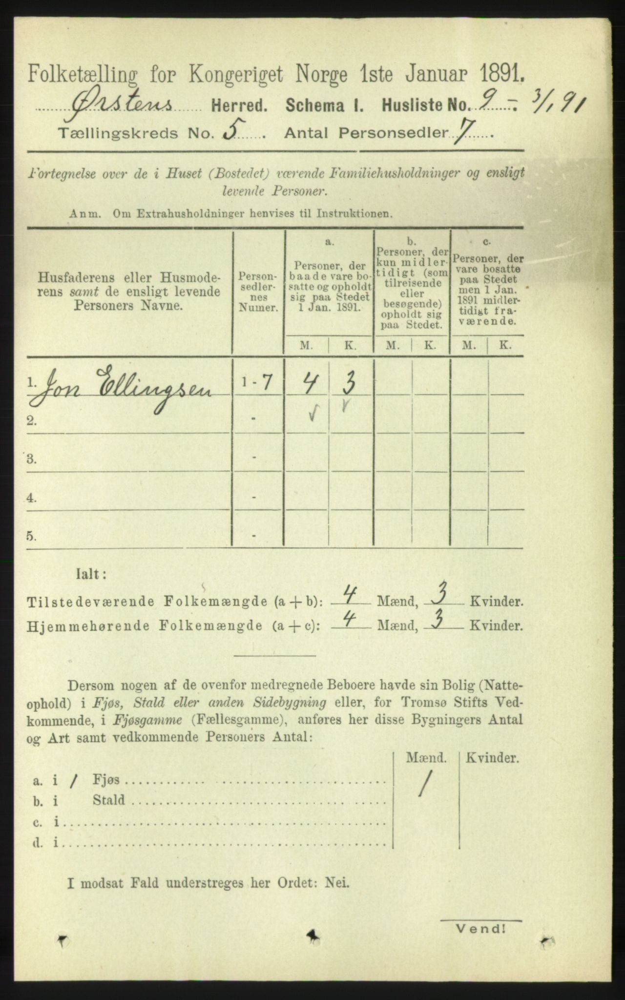 RA, 1891 census for 1520 Ørsta, 1891, p. 2198