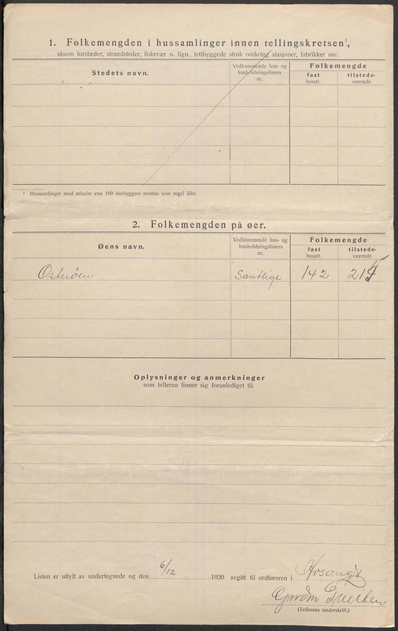 SAB, 1920 census for Hosanger, 1920, p. 16