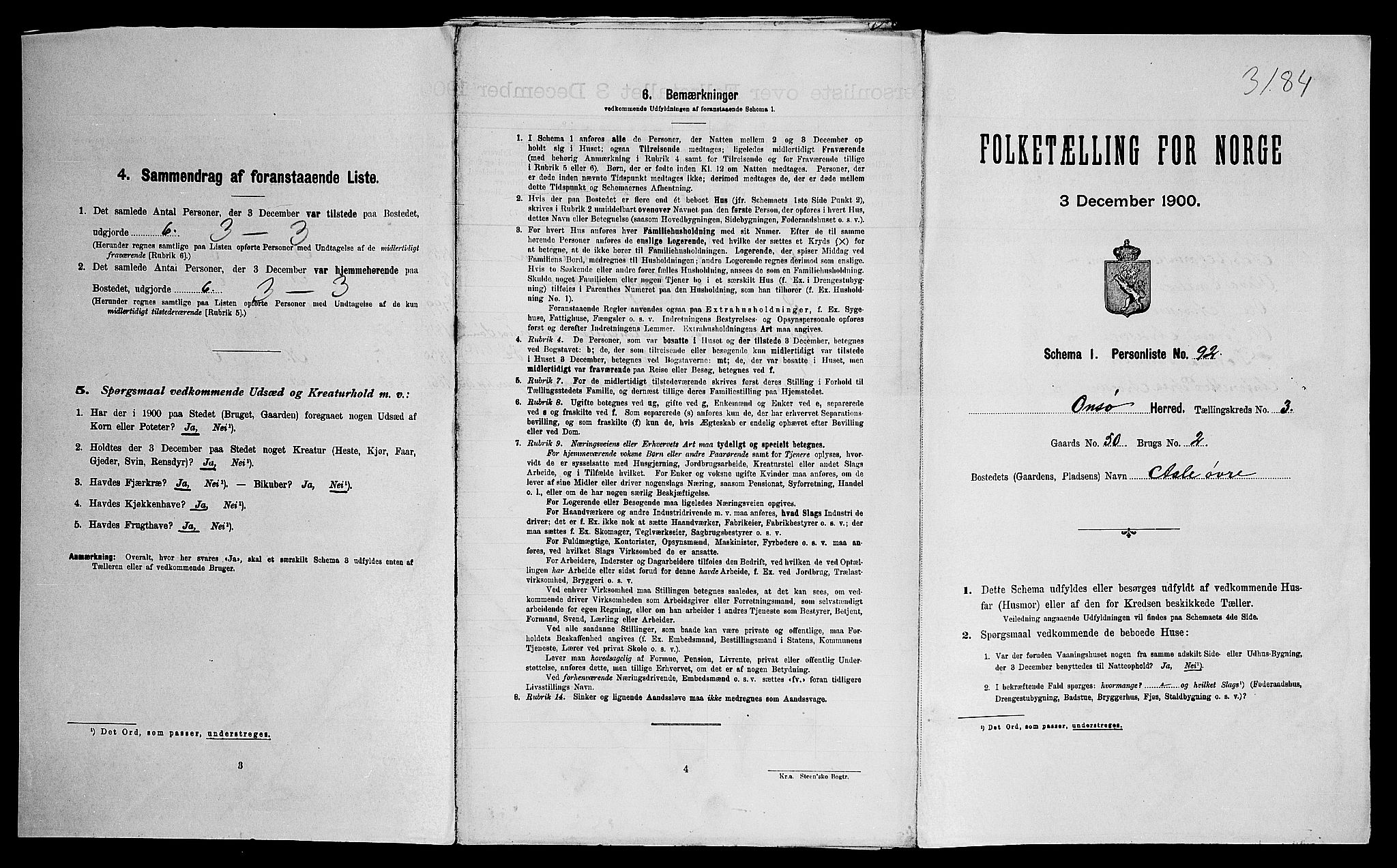 SAO, 1900 census for Onsøy, 1900, p. 671