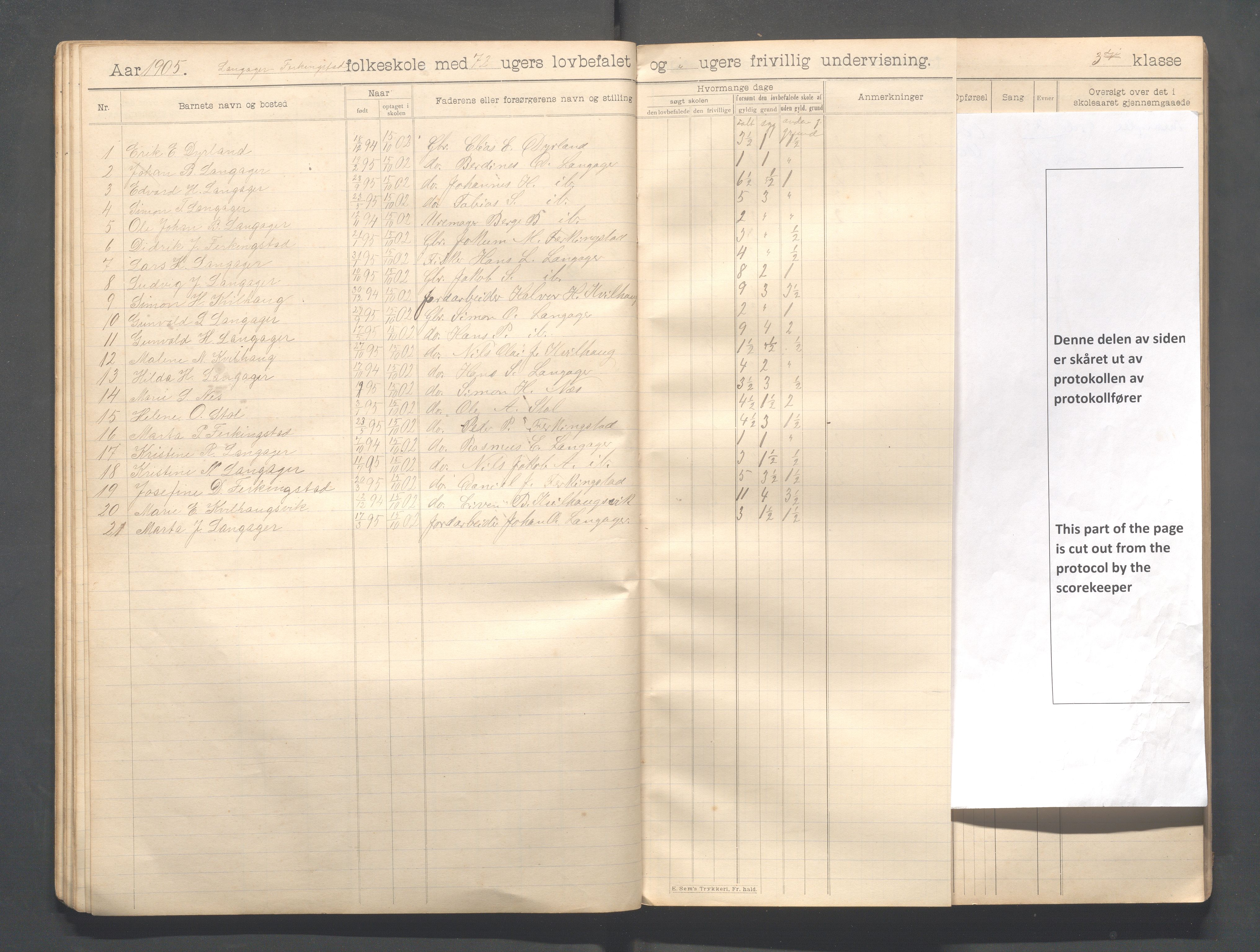 Skudenes kommune - Langåker - Ferkingstad skole, IKAR/A-303/H/L0002: Skoleprotokoll 1.-6. kl., 1903-1910, p. 31