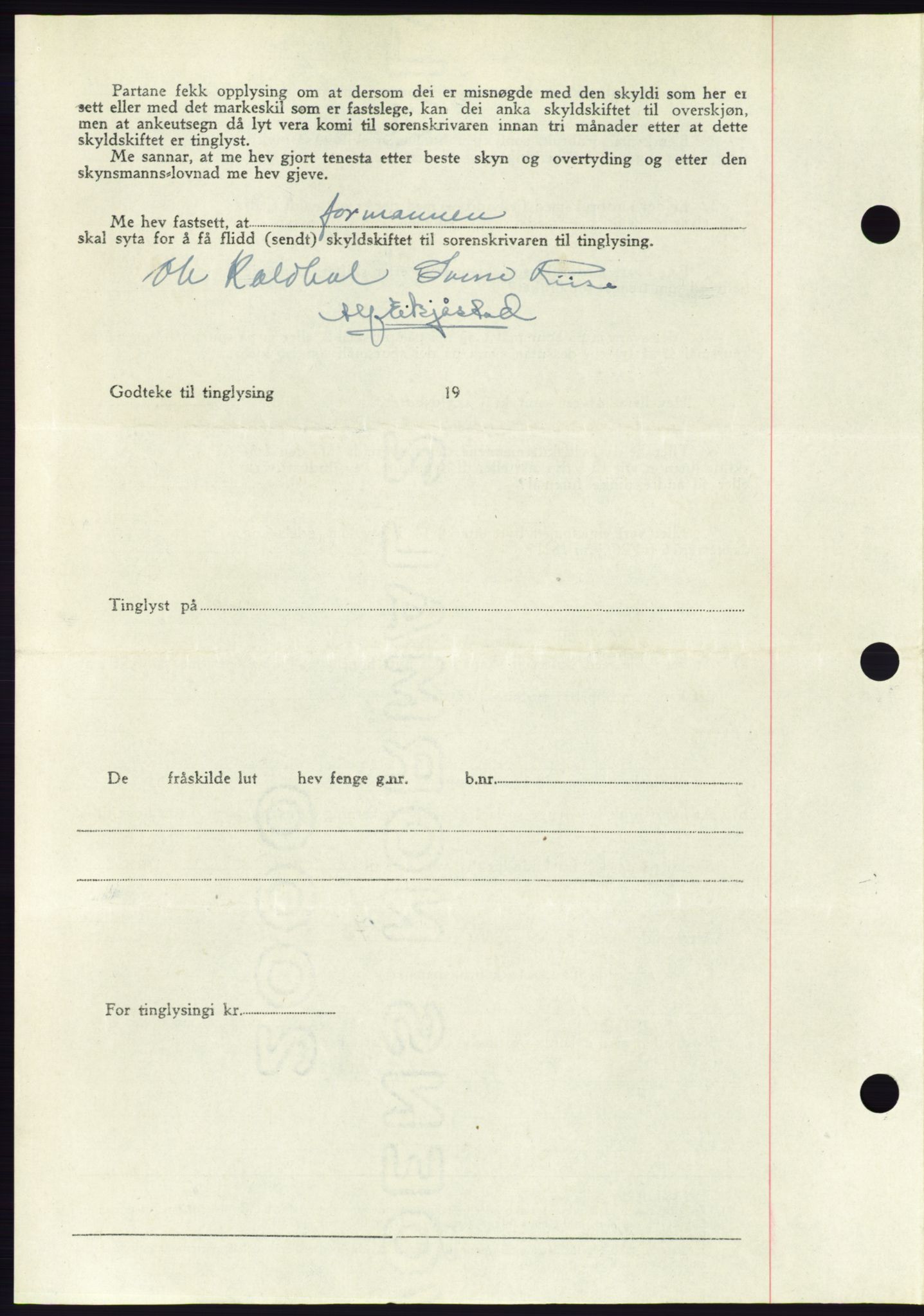 Søre Sunnmøre sorenskriveri, AV/SAT-A-4122/1/2/2C/L0082: Mortgage book no. 8A, 1948-1948, Diary no: : 212/1948