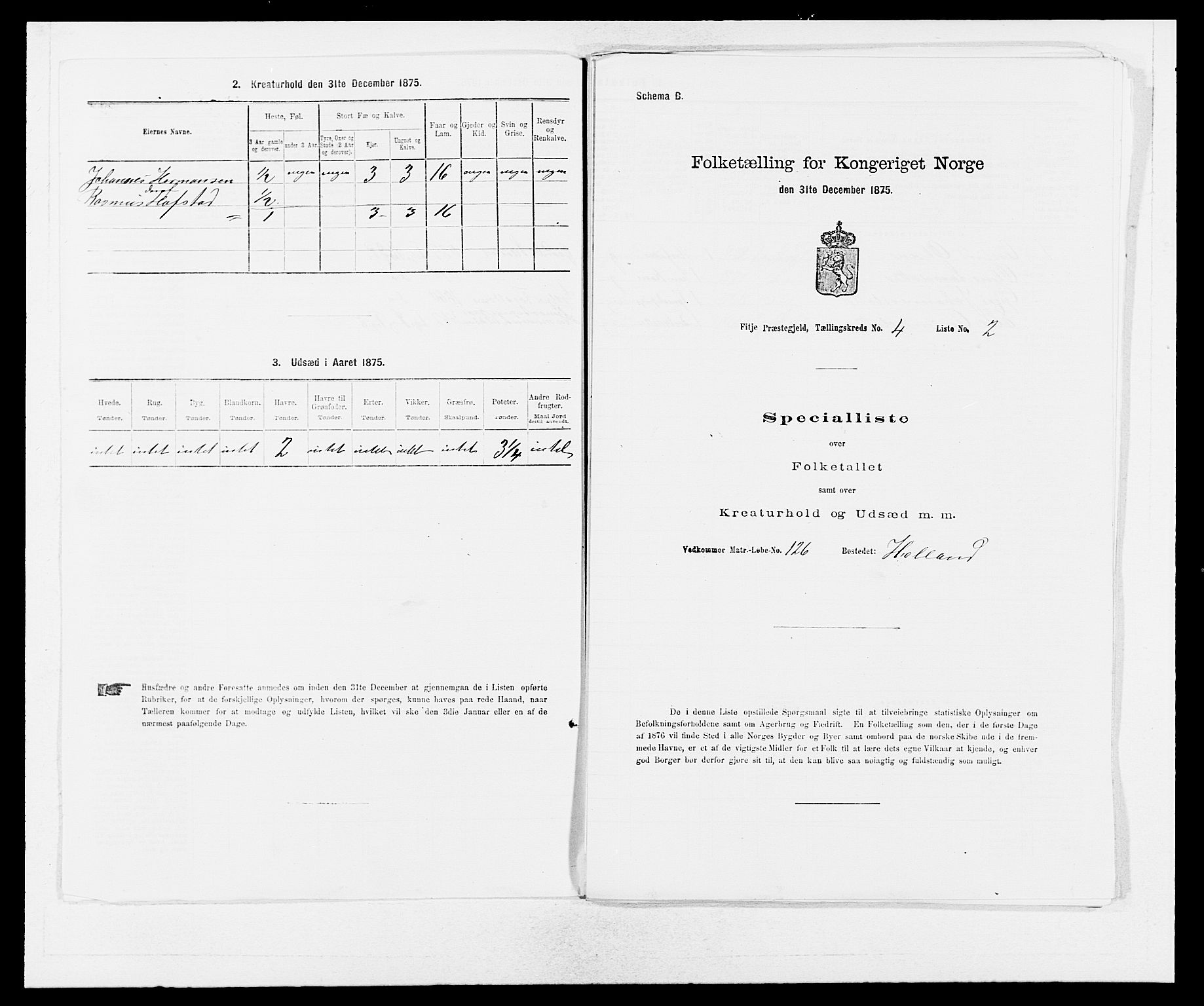 SAB, 1875 census for 1222P Fitjar, 1875, p. 449